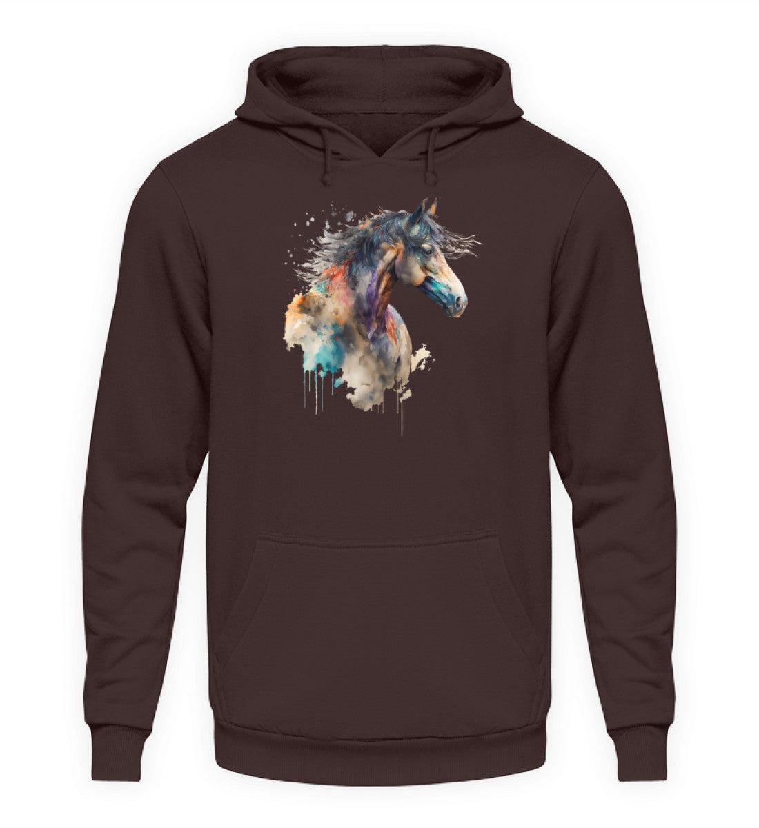 Pferd Wasserfarben 1 · Unisex Kapuzenpullover Hoodie-Unisex Hoodie-Hot Chocolate-S-Agrarstarz