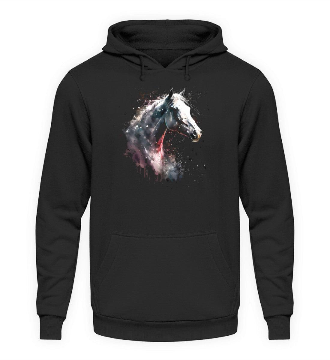 Pferd Wasserfarben 3 · Unisex Kapuzenpullover Hoodie-Unisex Hoodie-Deep Black-XS-Agrarstarz
