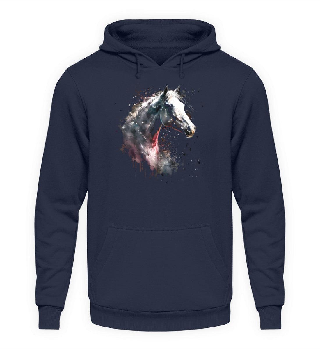 Pferd Wasserfarben 3 · Unisex Kapuzenpullover Hoodie-Unisex Hoodie-Oxford Navy-XS-Agrarstarz