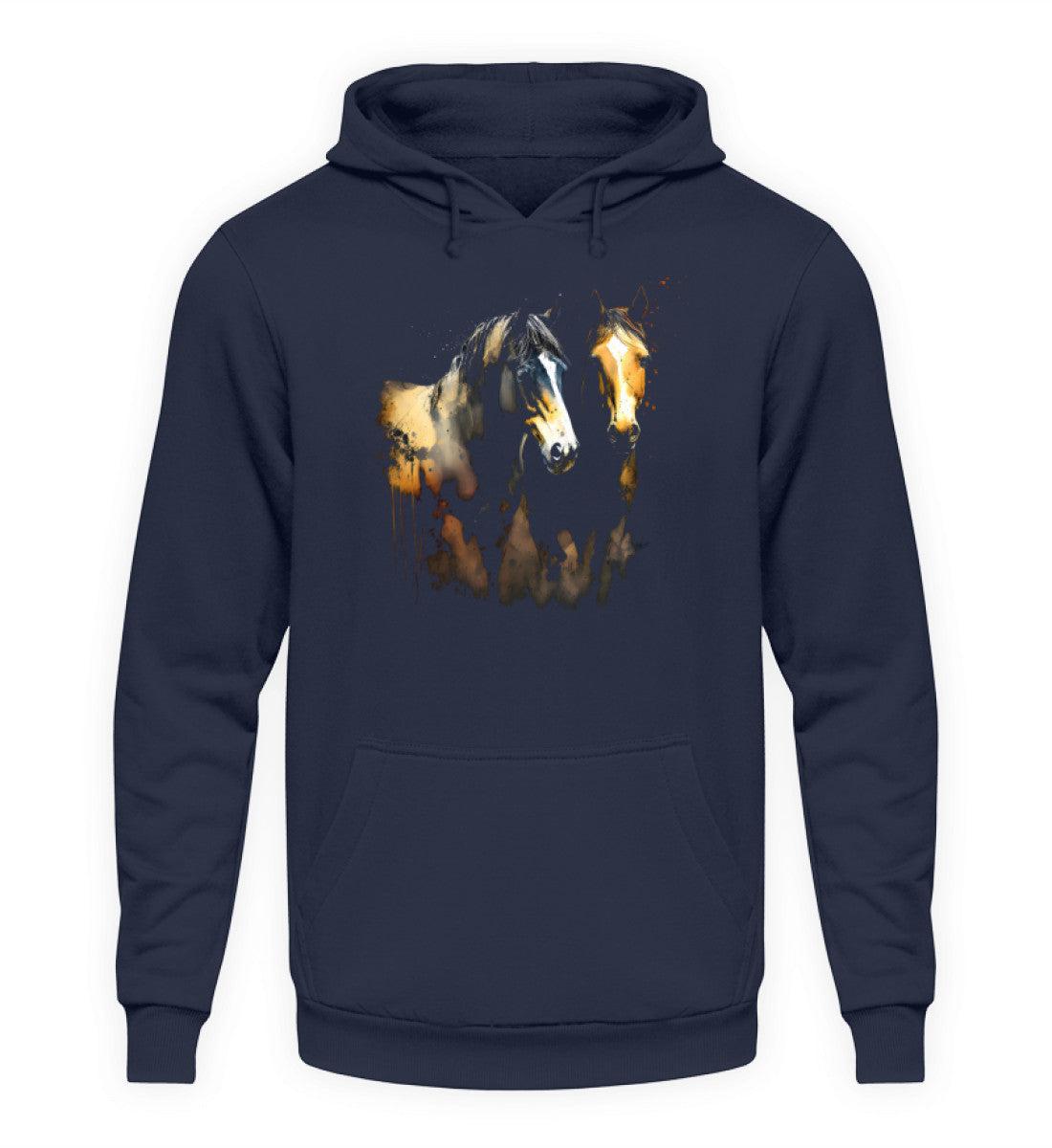 Pferd Wasserfarben · Unisex Kapuzenpullover Hoodie-Unisex Hoodie-Oxford Navy-XS-Agrarstarz