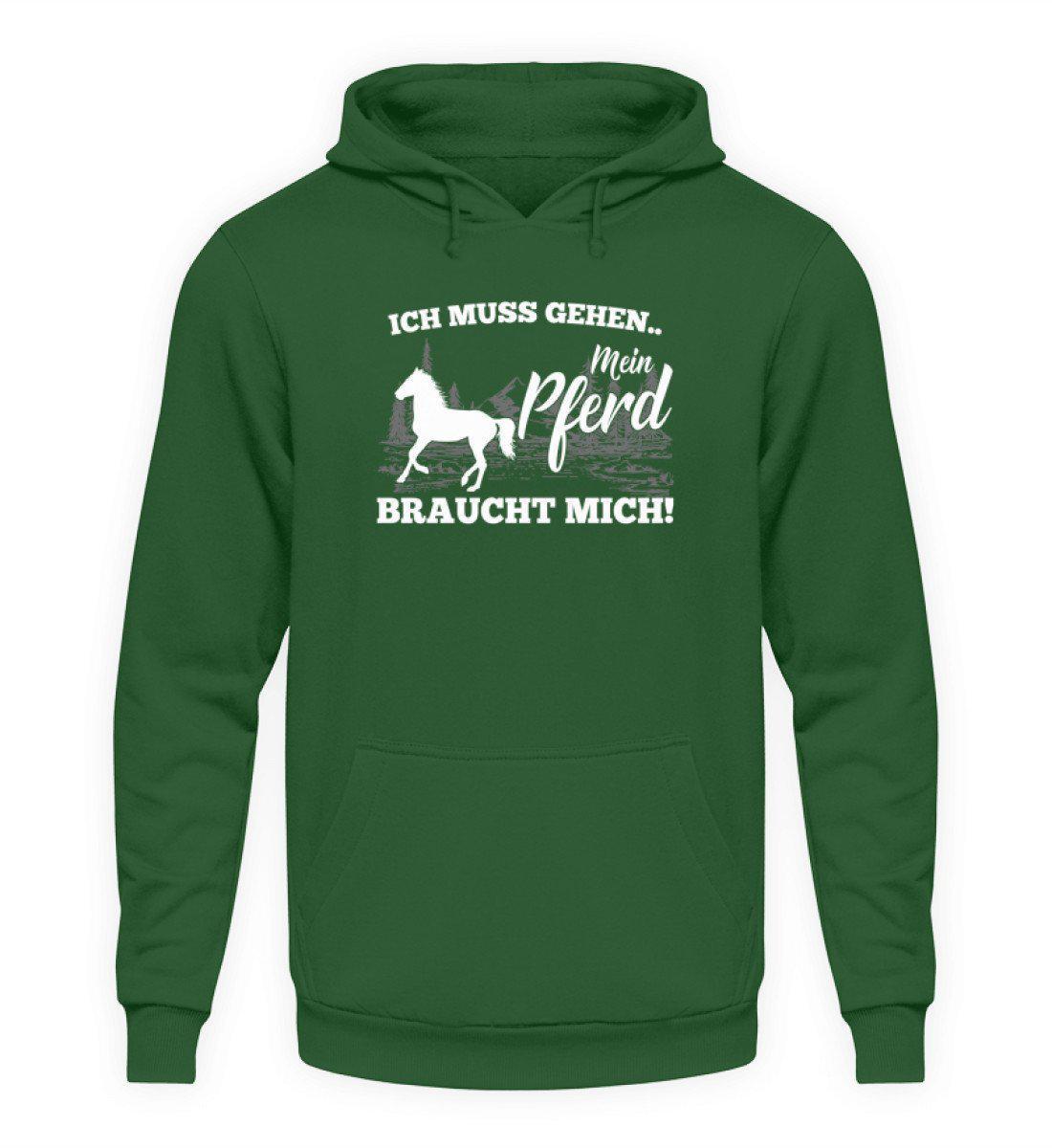 Pferd braucht mich · Unisex Kapuzenpullover Hoodie-Unisex Hoodie-Bottle Green-S-Agrarstarz