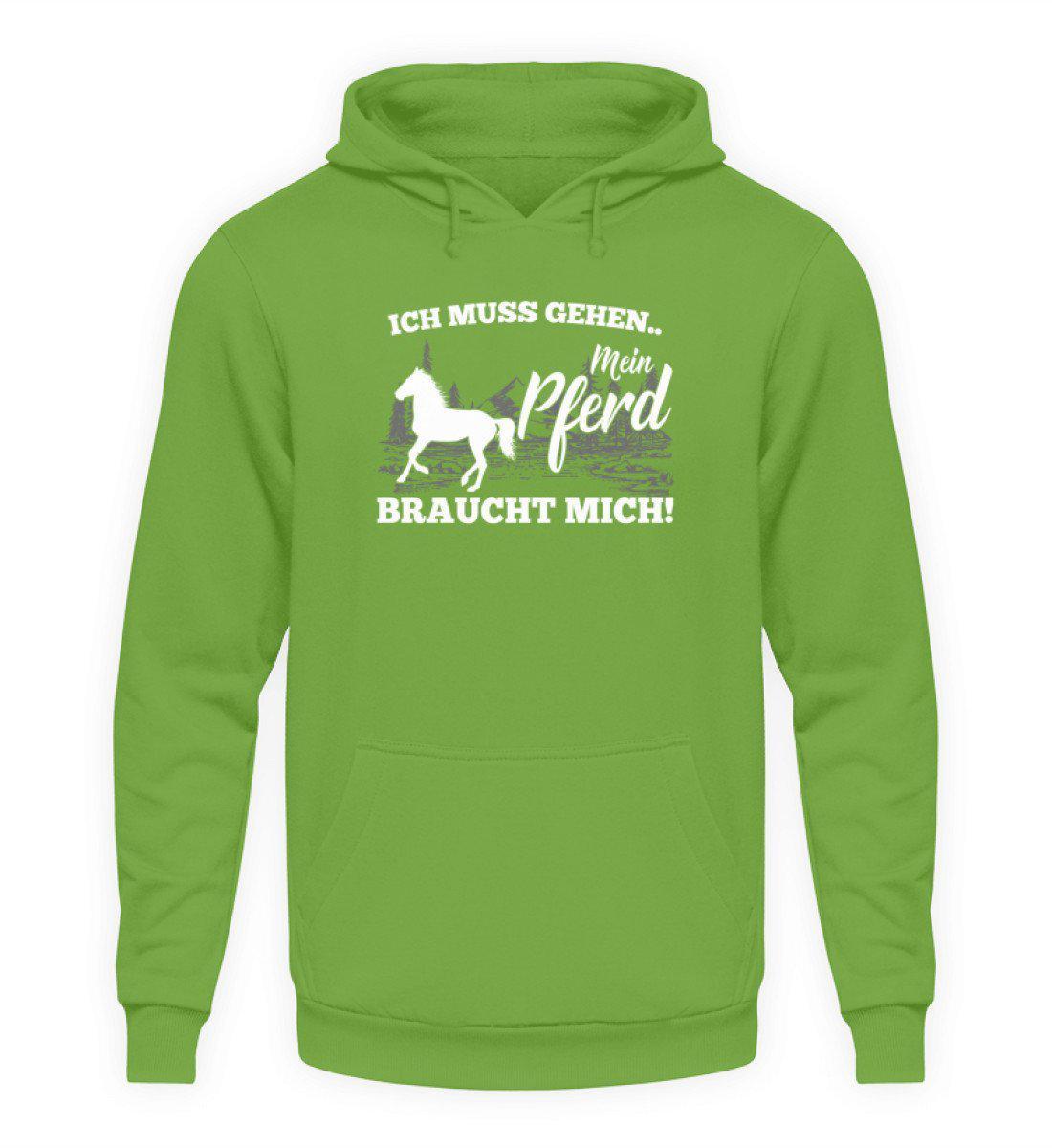 Pferd braucht mich · Unisex Kapuzenpullover Hoodie-Unisex Hoodie-LimeGreen-S-Agrarstarz