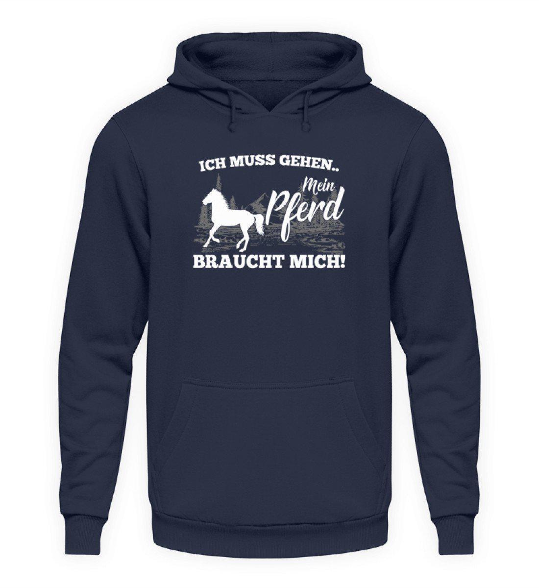 Pferd braucht mich · Unisex Kapuzenpullover Hoodie-Unisex Hoodie-Oxford Navy-S-Agrarstarz