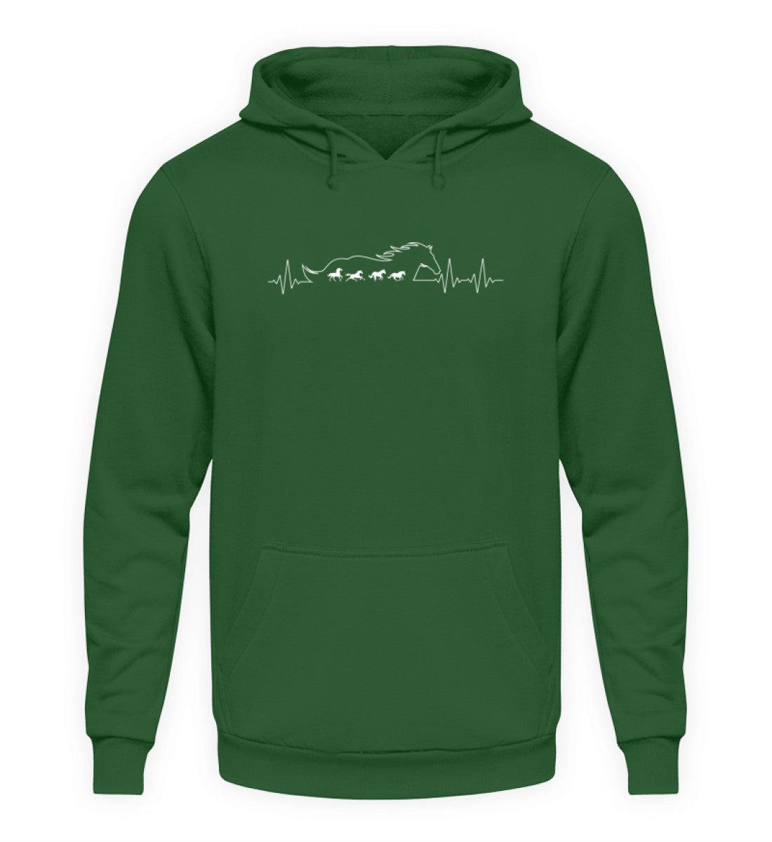 Pferde Heartbeat · Unisex Kapuzenpullover Hoodie-Unisex Hoodie-Bottle Green-S-Agrarstarz