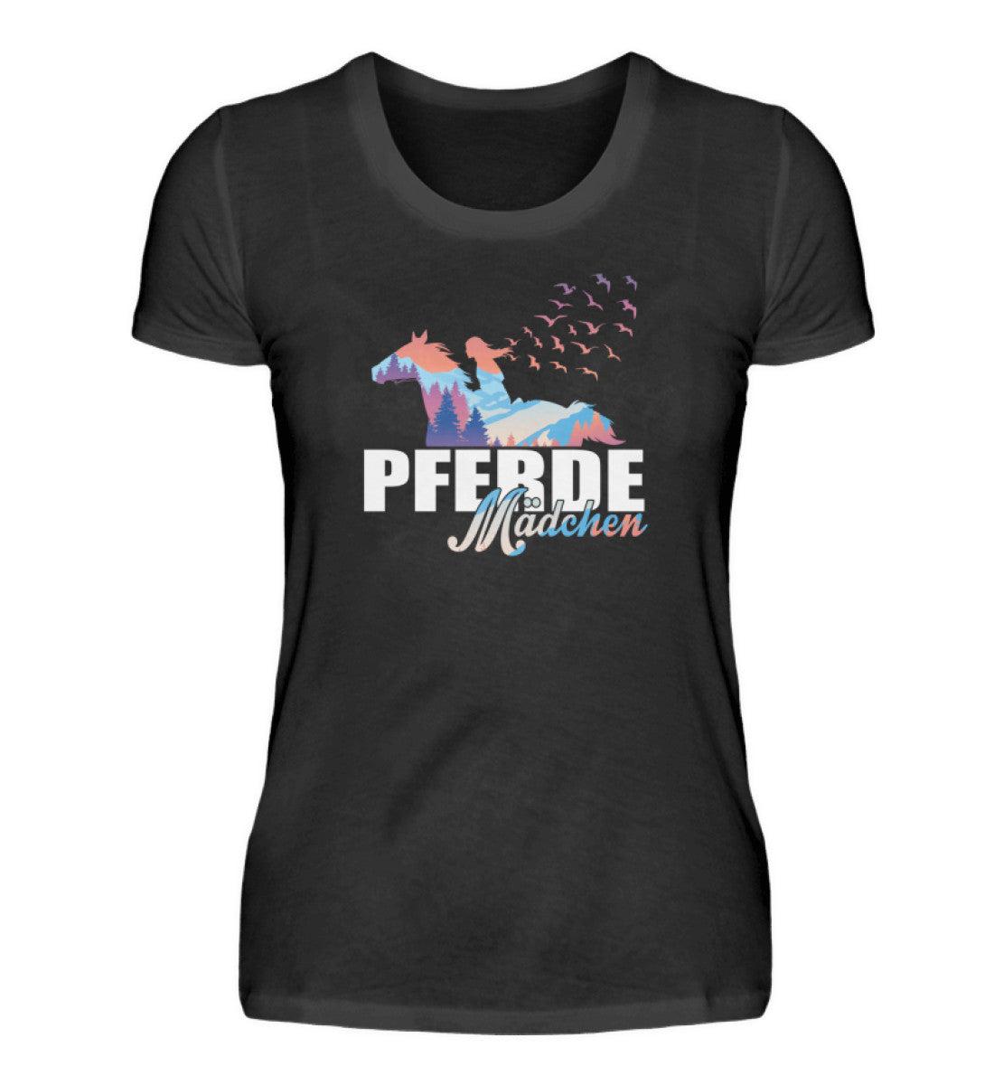 Pferde Mädchen · Damen T-Shirt-Damen Basic T-Shirt-Black-S-Agrarstarz