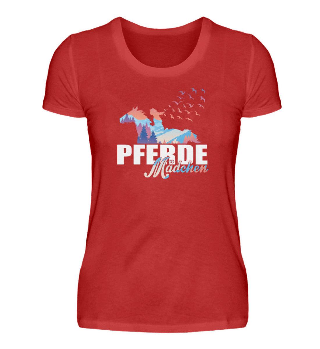 Pferde Mädchen · Damen T-Shirt-Damen Basic T-Shirt-Red-S-Agrarstarz