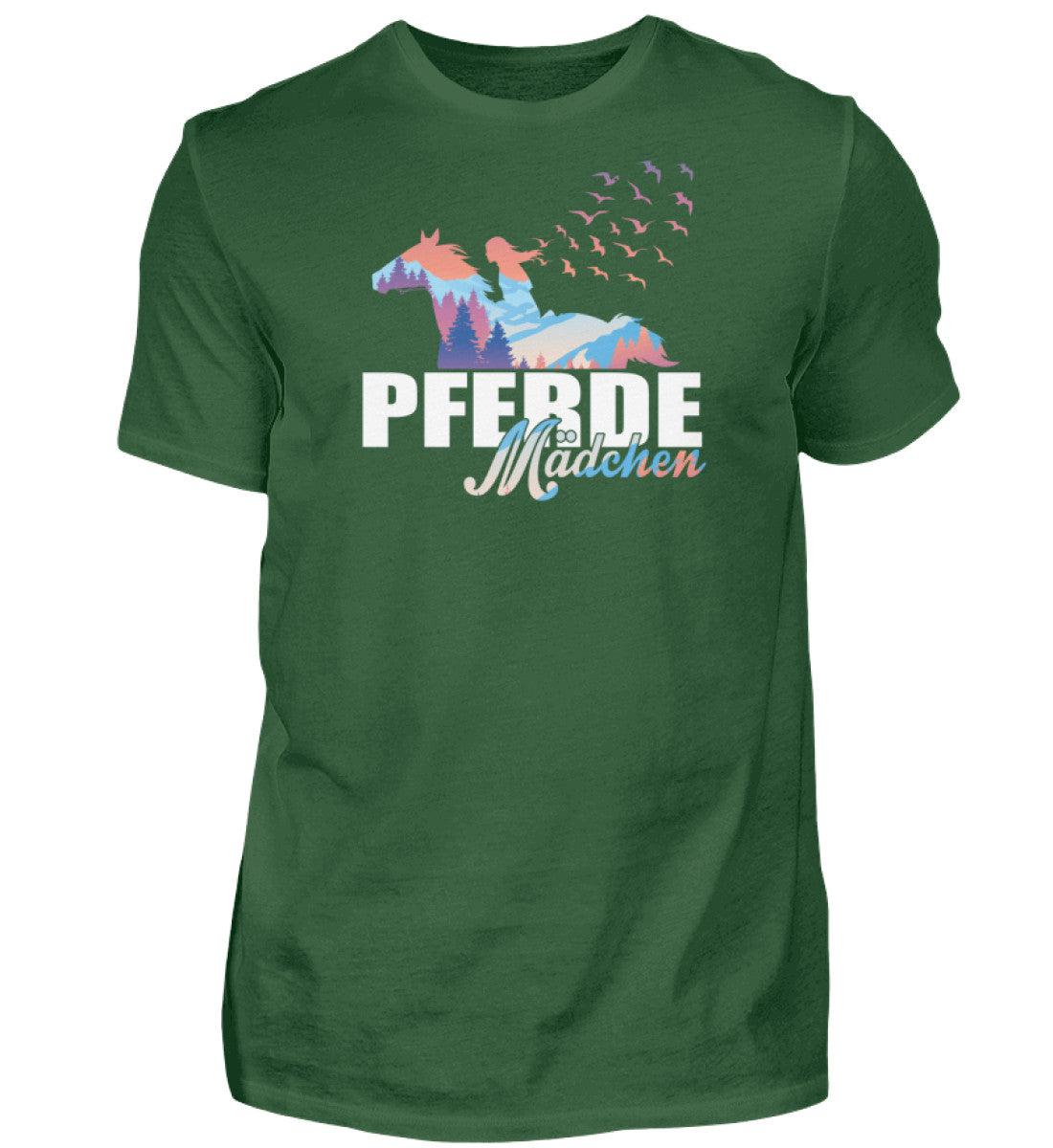 Pferde Mädchen · Herren T-Shirt-Herren Basic T-Shirt-Bottle Green-S-Agrarstarz