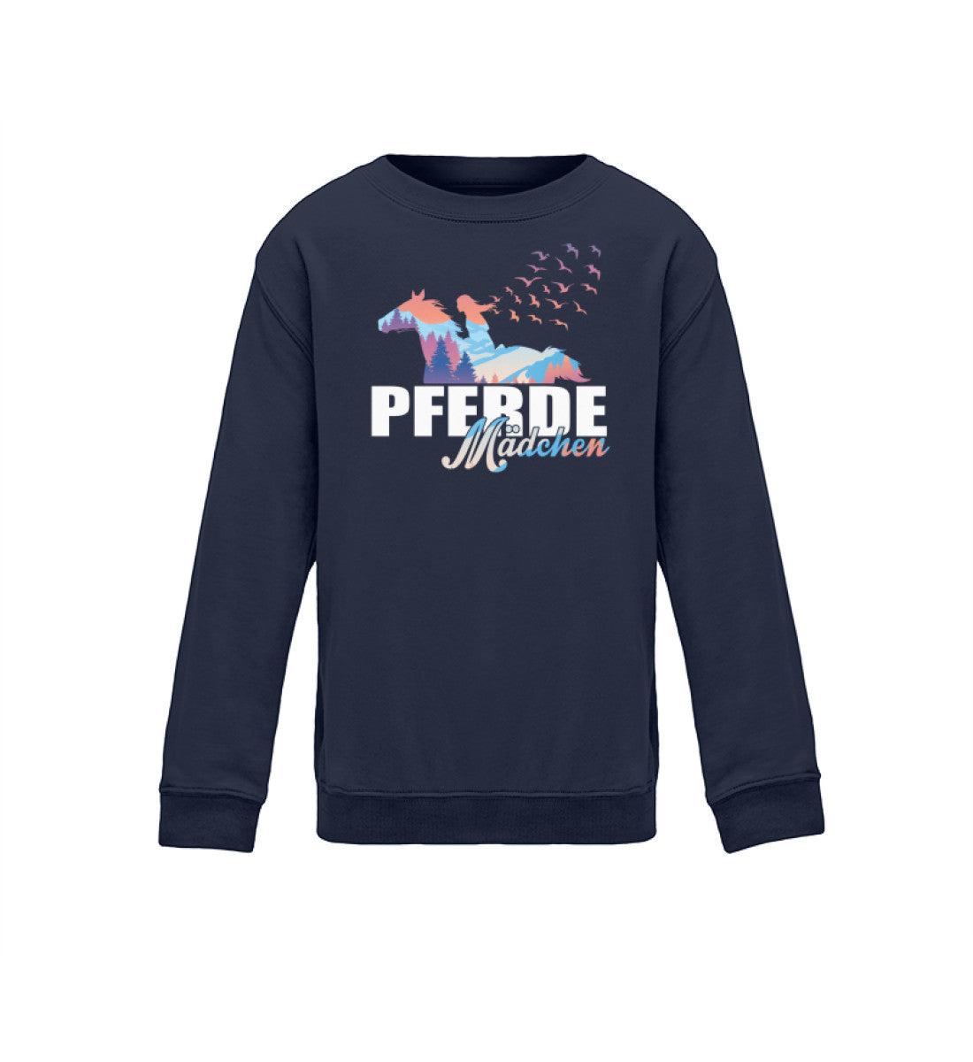 Pferde Mädchen · Kinder Sweatshirt-Kinder Sweatshirt-Oxford Navy-12/14 (152/164)-Agrarstarz