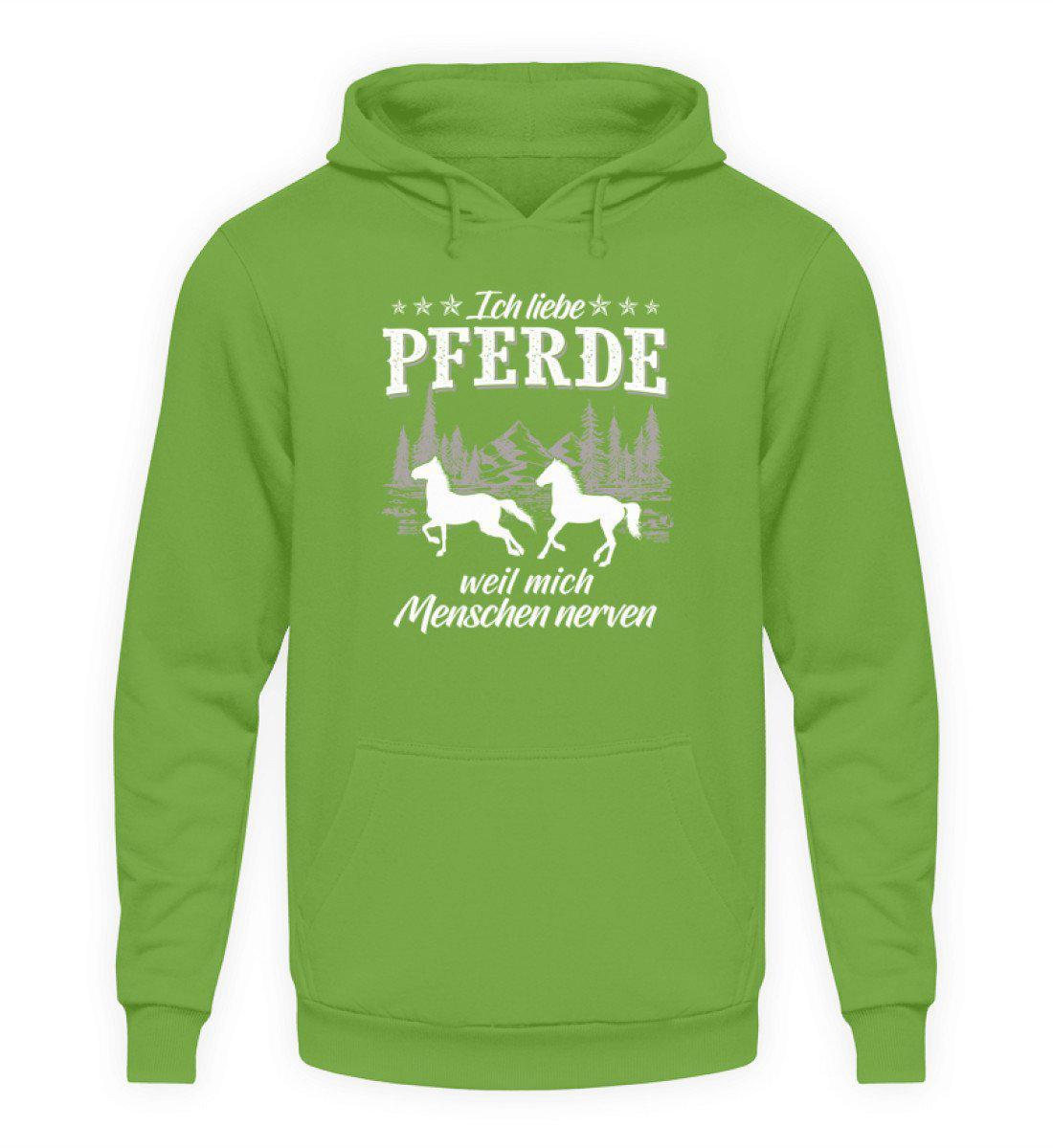 Pferde Menschen nerven · Unisex Kapuzenpullover Hoodie-Unisex Hoodie-LimeGreen-S-Agrarstarz