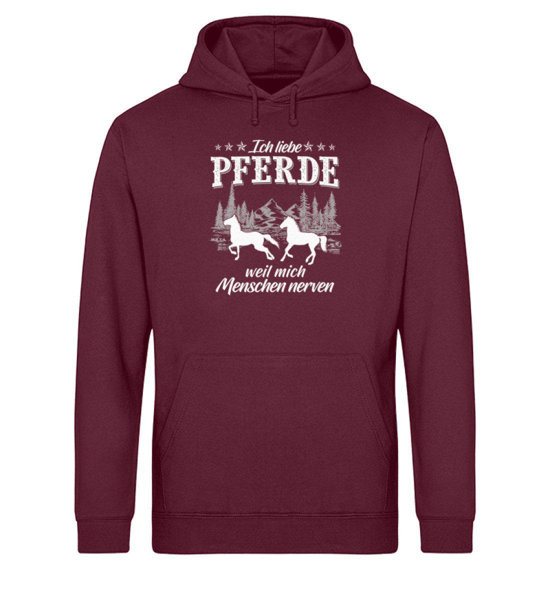 Pferde Menschen nerven · Unisex Organic Hoodie-Drummer Hoodie ST/ST-Burgundy-XS-Agrarstarz