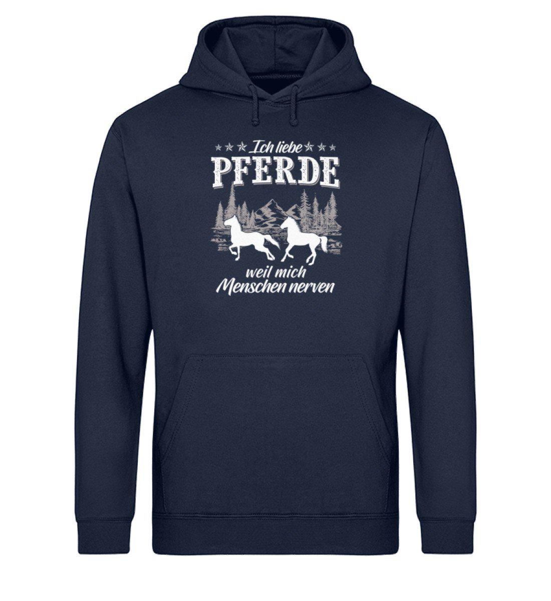Pferde Menschen nerven · Unisex Organic Hoodie-Drummer Hoodie ST/ST-French Navy-XS-Agrarstarz