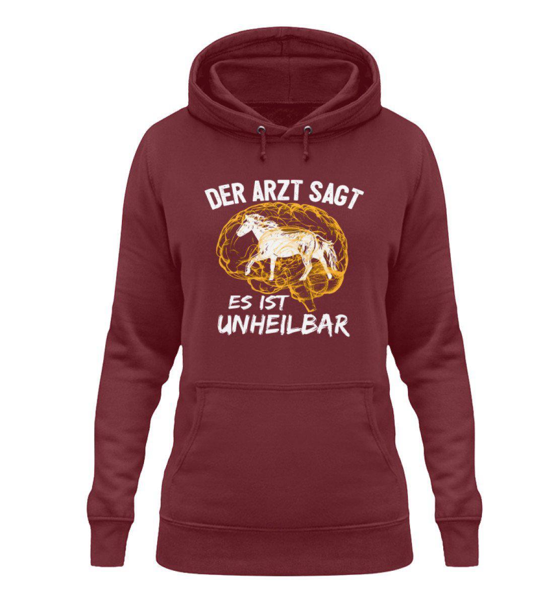 Pferde unheilbar · Damen Hoodie-Damen Hoodie-Burgundy-XS-Agrarstarz