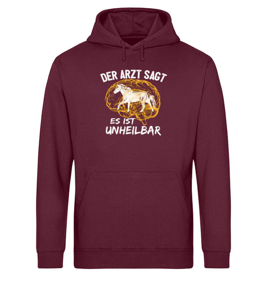 Pferde unheilbar · Unisex Organic Hoodie-Drummer Hoodie ST/ST-Burgundy-XS-Agrarstarz