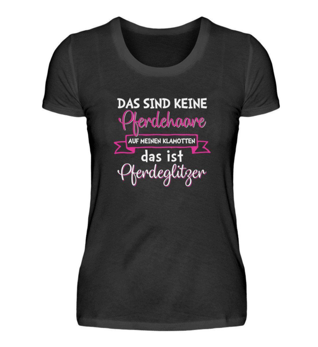 Pferdeglitzer Haare · Damen T-Shirt-Damen Basic T-Shirt-Black-S-Agrarstarz