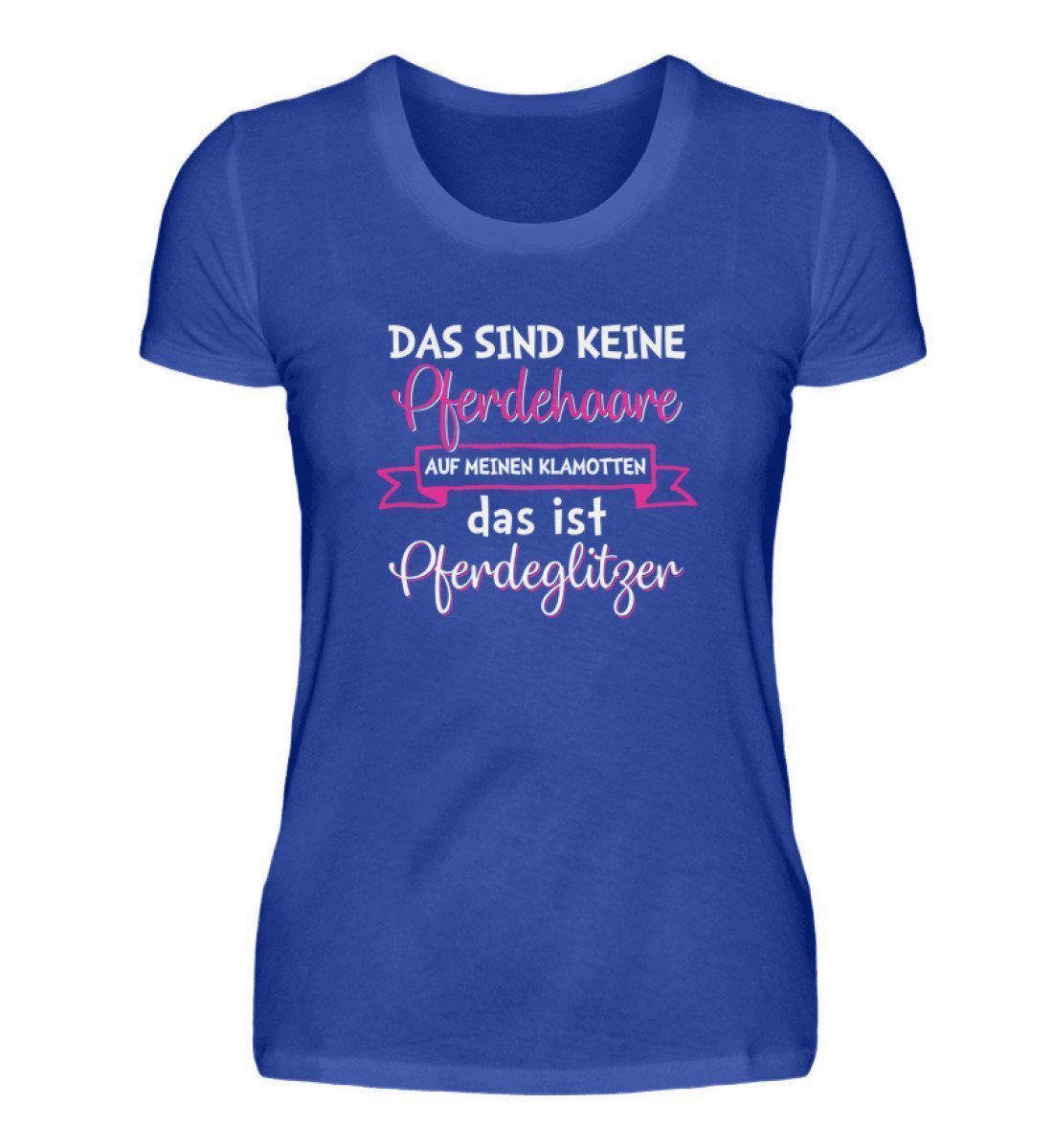 Pferdeglitzer Haare · Damen T-Shirt-Damen Basic T-Shirt-Neon Blue-S-Agrarstarz