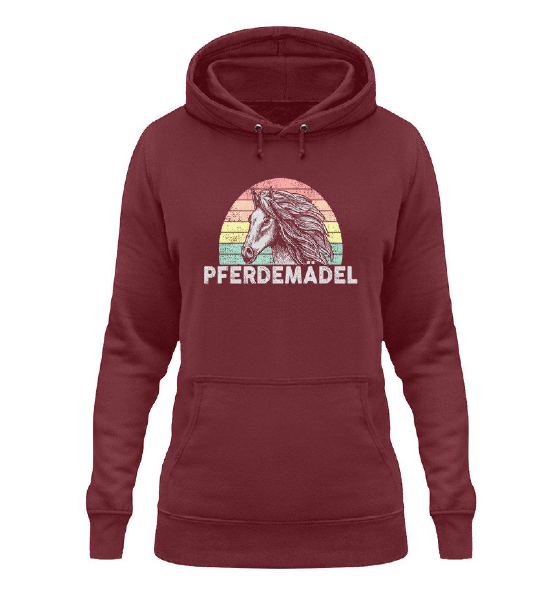 Pferdemädel Retro · Damen Hoodie-Damen Hoodie-Burgundy-XS-Agrarstarz
