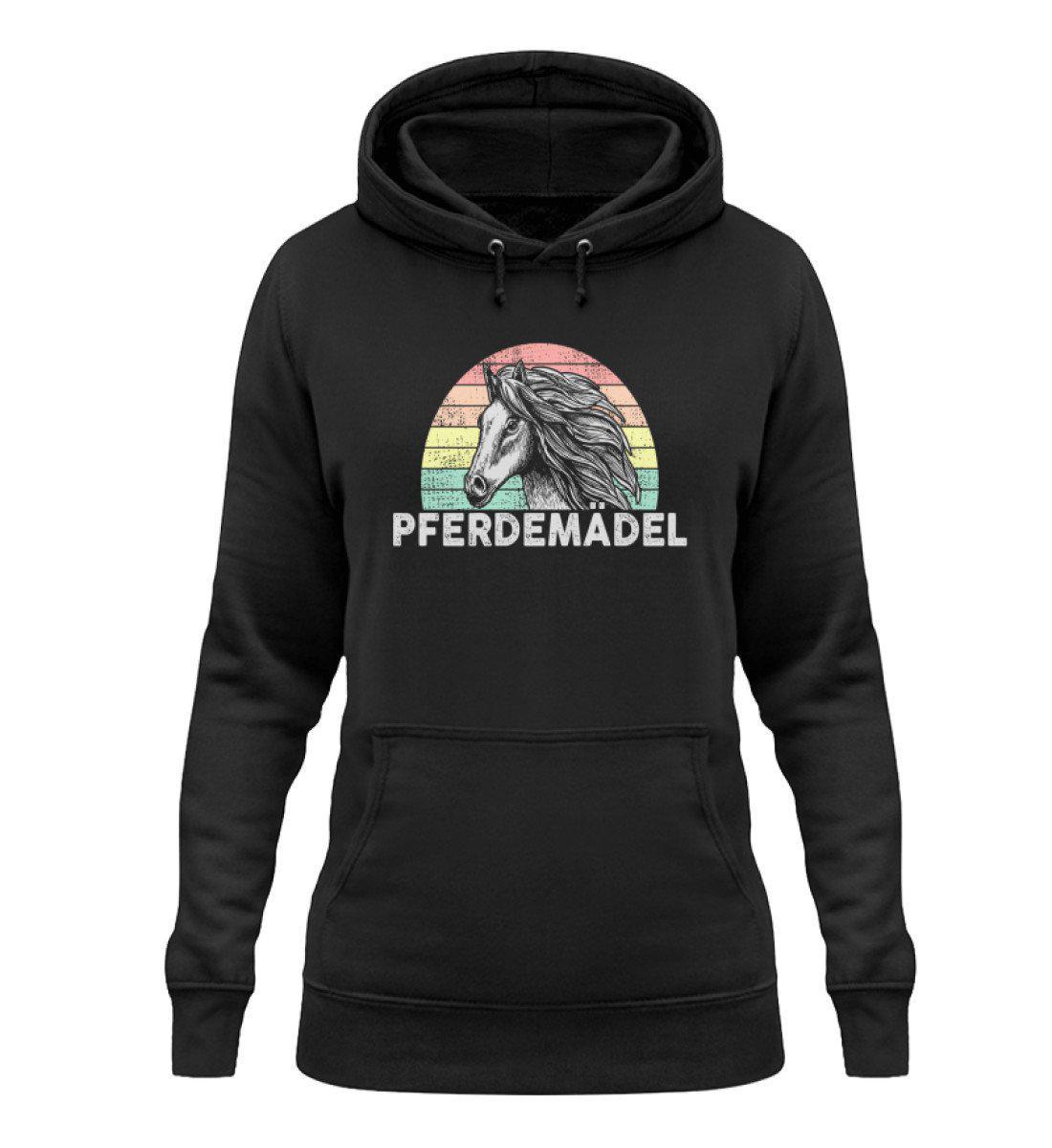 Pferdemädel Retro · Damen Hoodie-Damen Hoodie-Jet Black-XS-Agrarstarz