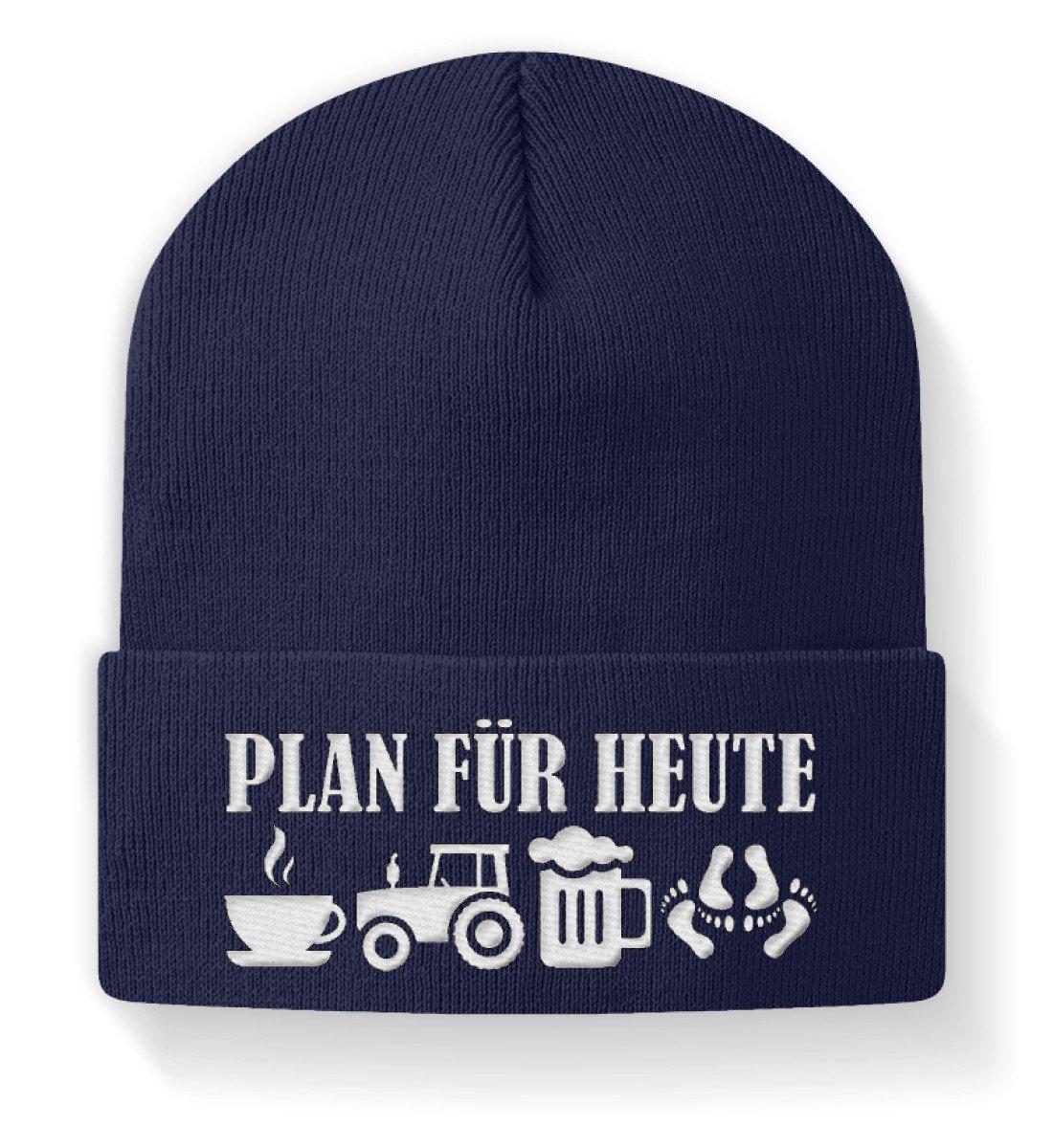 Plan für heute Traktor · Beanie Mütze-Beanie mit Stick-Navy-M-Agrarstarz