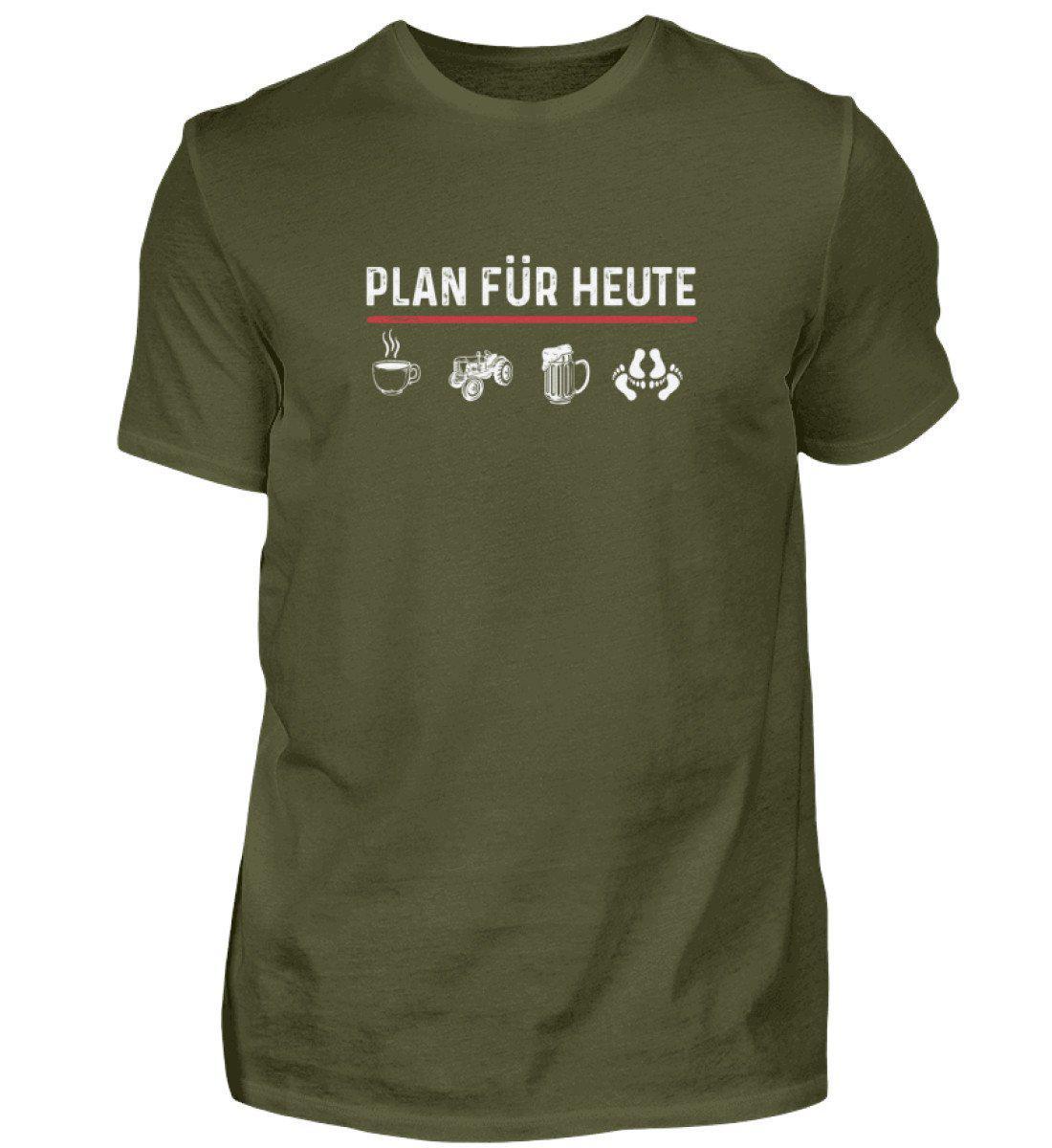 Plan für heute Traktor · Herren T-Shirt-Herren Basic T-Shirt-Urban Khaki-S-Agrarstarz