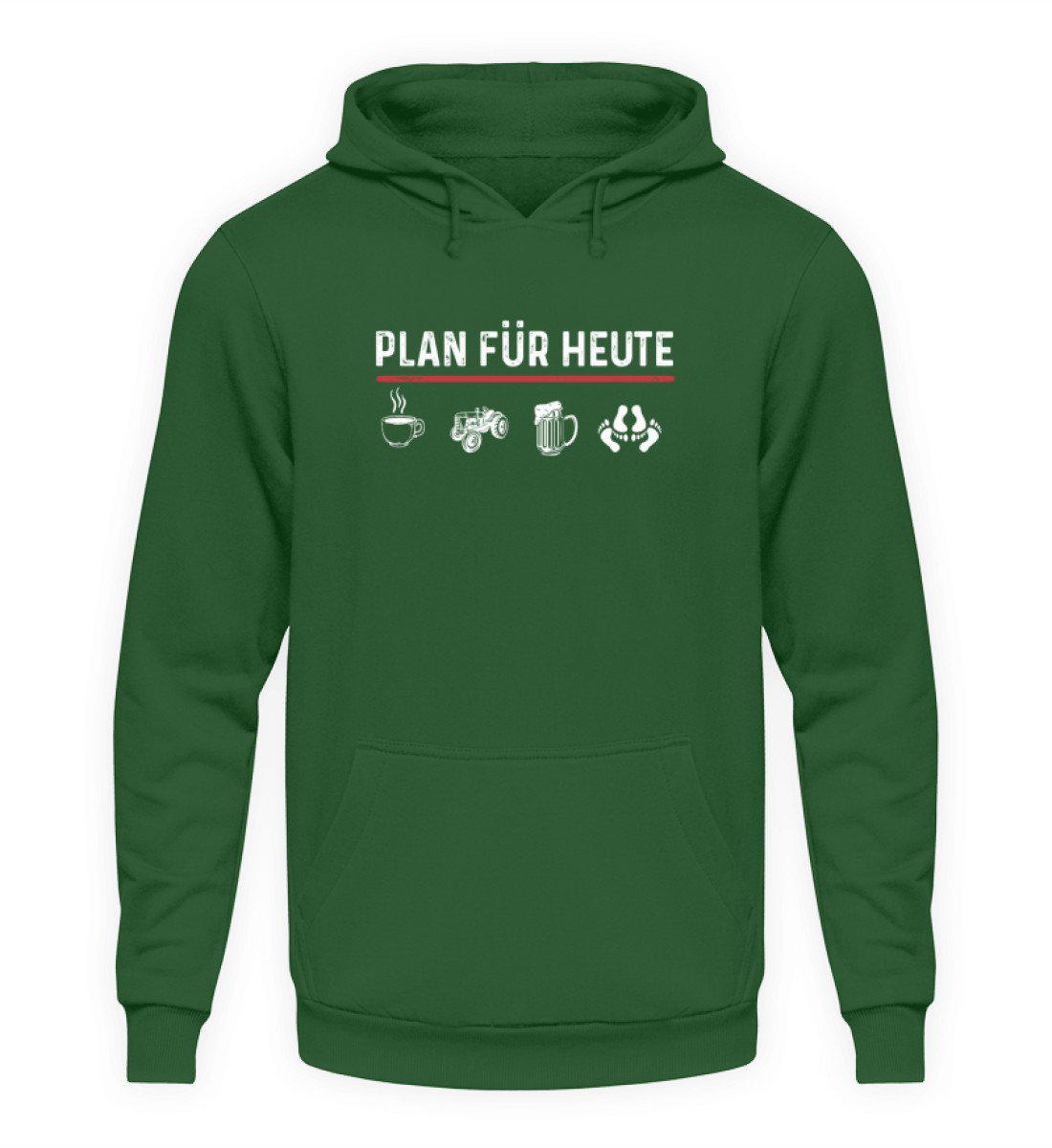 Plan für heute Traktor · Unisex Kapuzenpullover Hoodie-Unisex Hoodie-Bottle Green-S-Agrarstarz