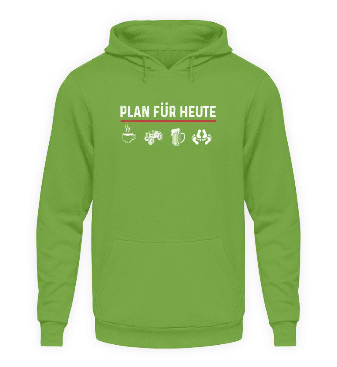 Plan für heute Traktor · Unisex Kapuzenpullover Hoodie-Unisex Hoodie-LimeGreen-S-Agrarstarz
