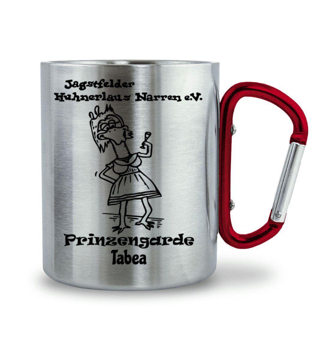 Prinzengarde Tabea · Edelstahltasse mit Karabiner-Edelstahltasse mit Karabinergriff-Roter Karabiner-200ml-Agrarstarz