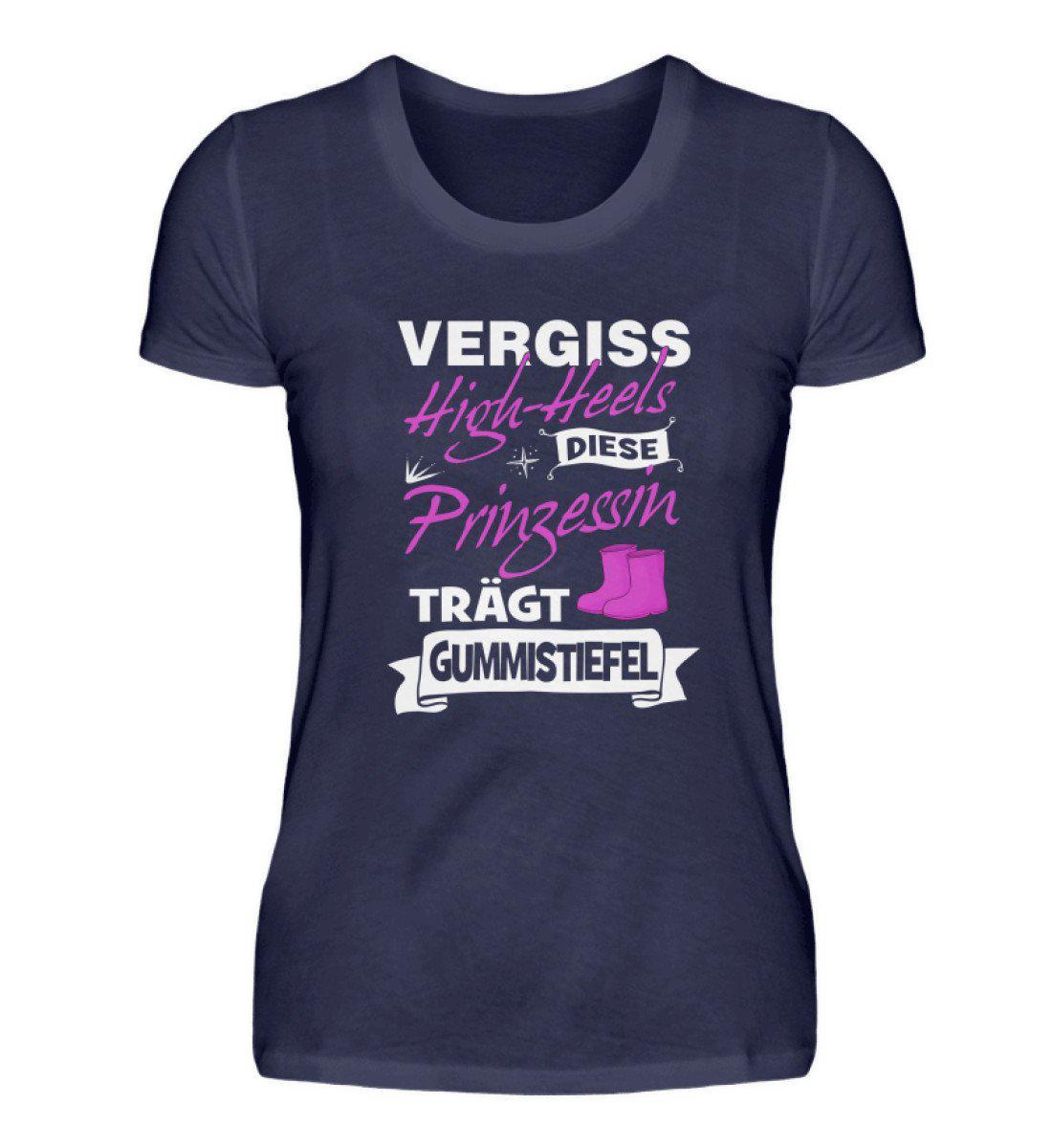 Prinzessin High-Heels Gummistiefel · Damen T-Shirt-Damen Basic T-Shirt-Navy-S-Agrarstarz