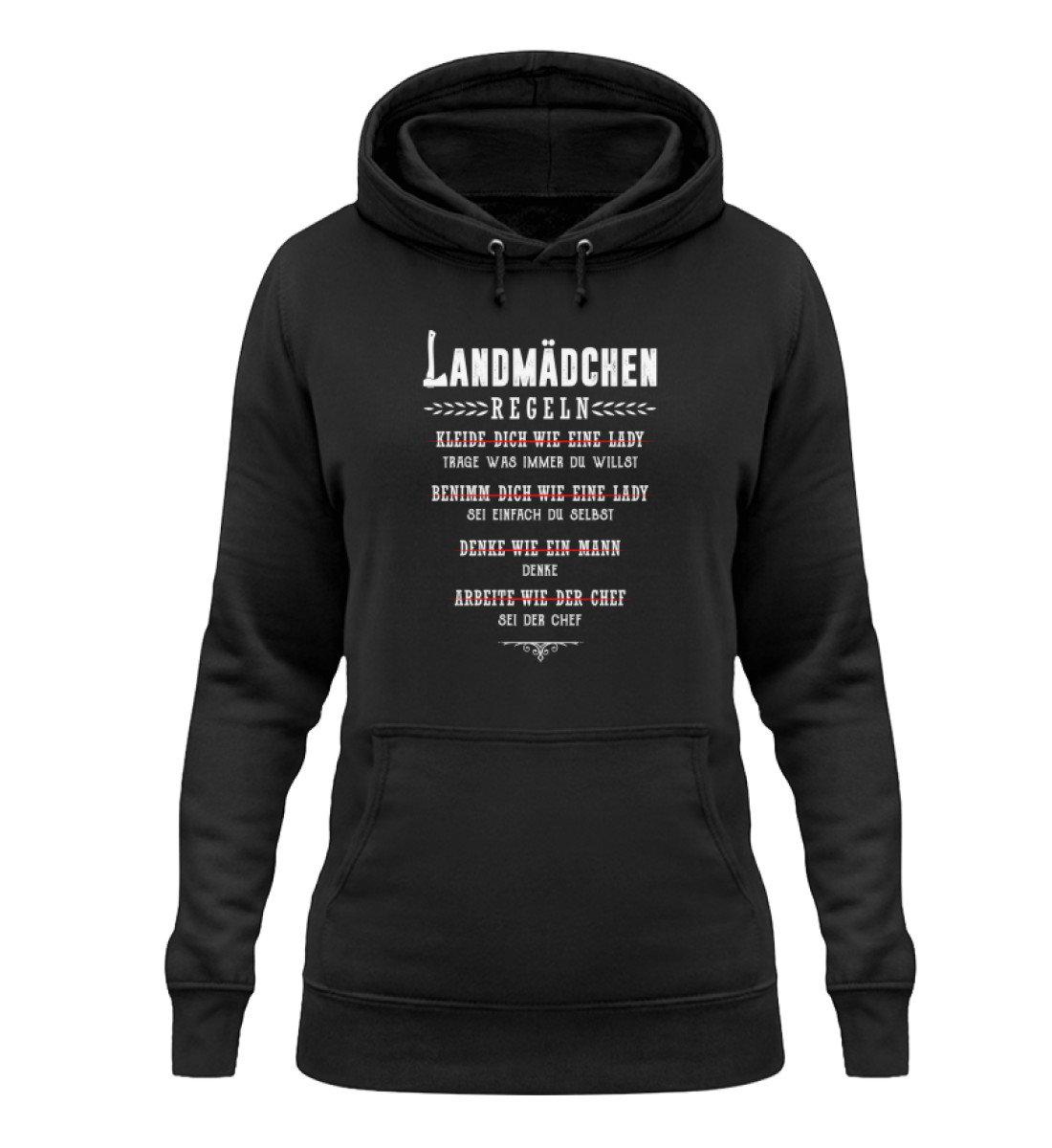 Regeln Landmädchen · Damen Hoodie-Damen Hoodie-Jet Black-XS-Agrarstarz