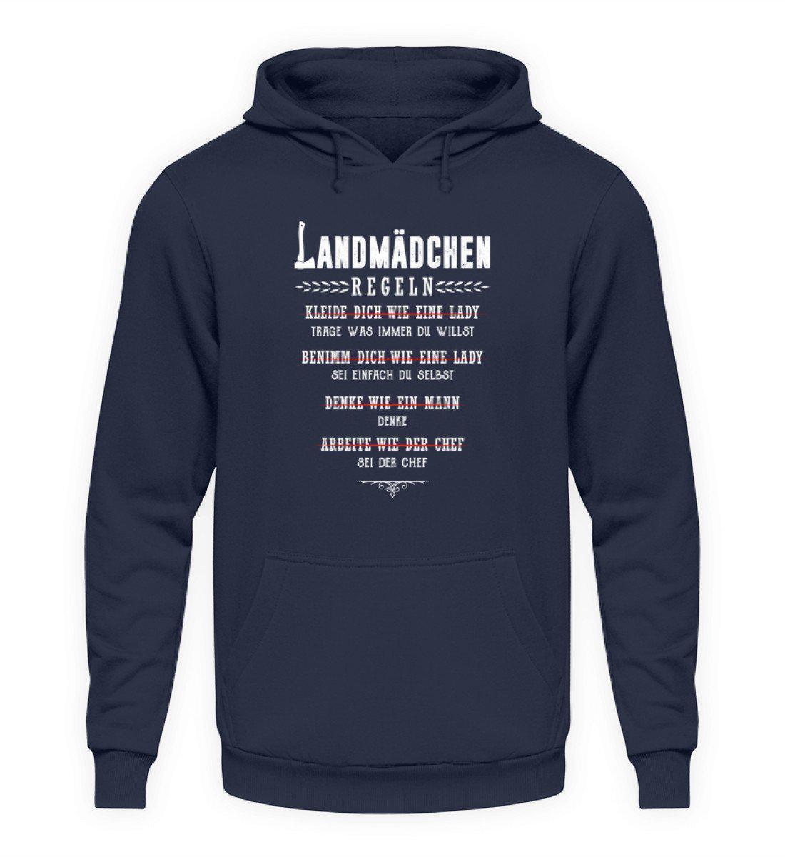 Regeln Landmädchen · Unisex Kapuzenpullover Hoodie-Unisex Hoodie-Oxford Navy-S-Agrarstarz
