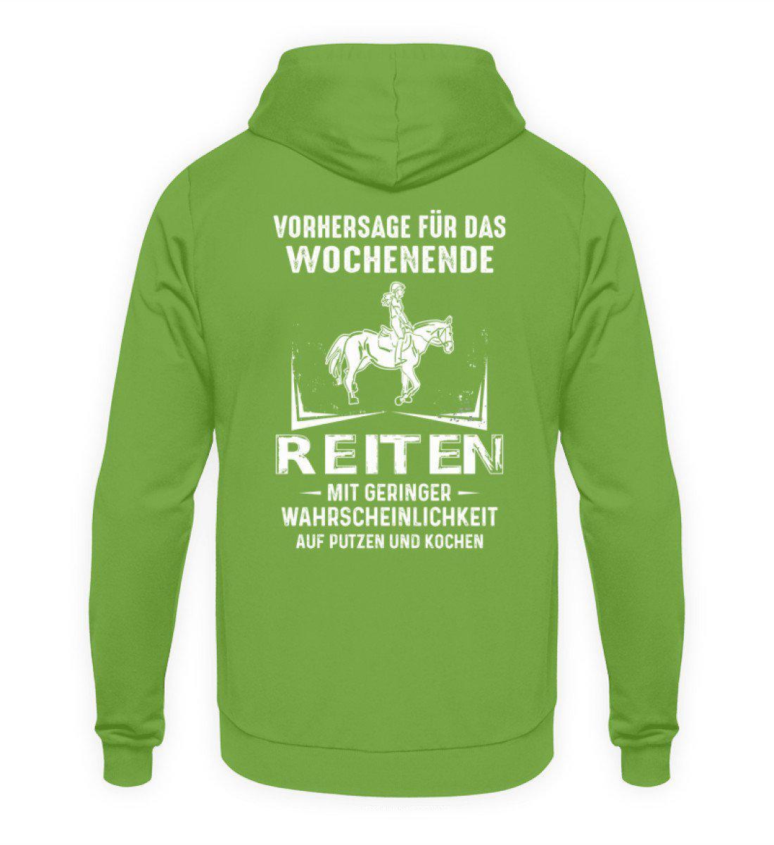 Reiten Vorhersage (Rückenprint) · Unisex Kapuzenpullover Hoodie-Unisex Hoodie-LimeGreen-S-Agrarstarz
