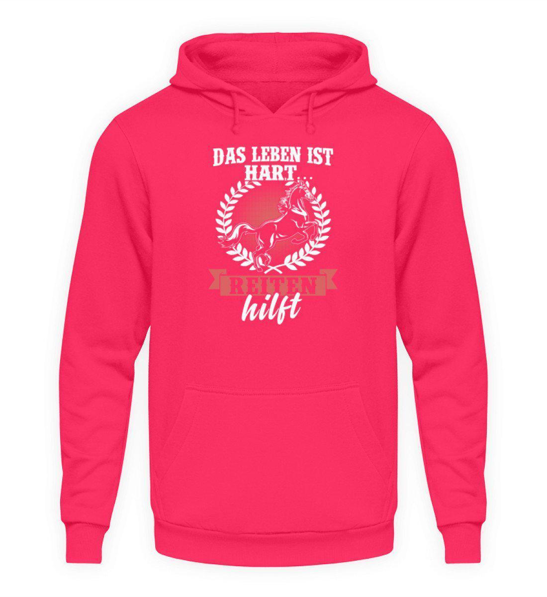 Reiten hilft · Unisex Kapuzenpullover Hoodie-Unisex Hoodie-Hot Pink-S-Agrarstarz