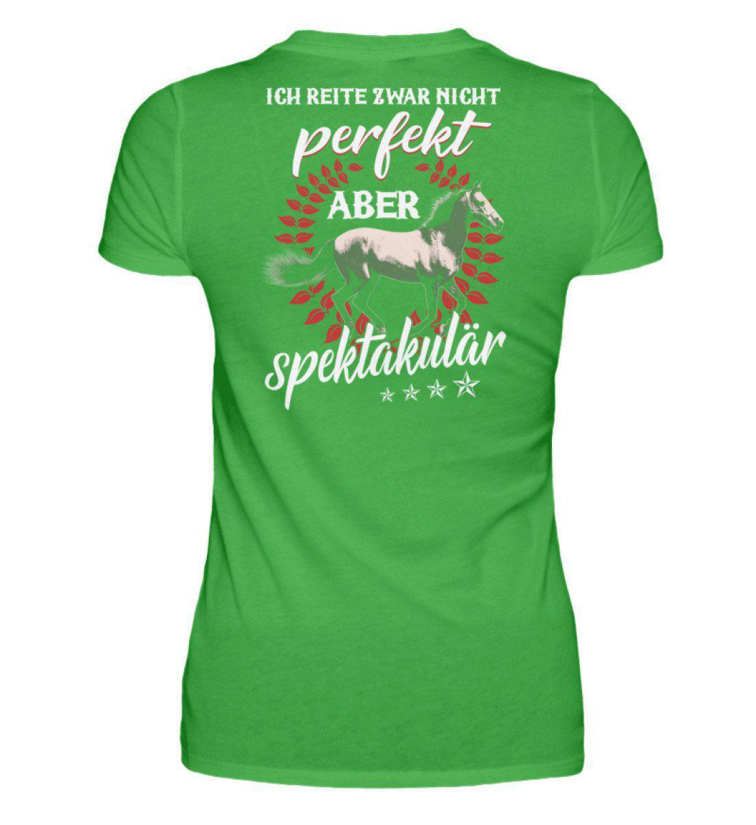 Reiten spektakulär (Rückenprint) · Damen T-Shirt-Damen Basic T-Shirt-Green Apple-S-Agrarstarz