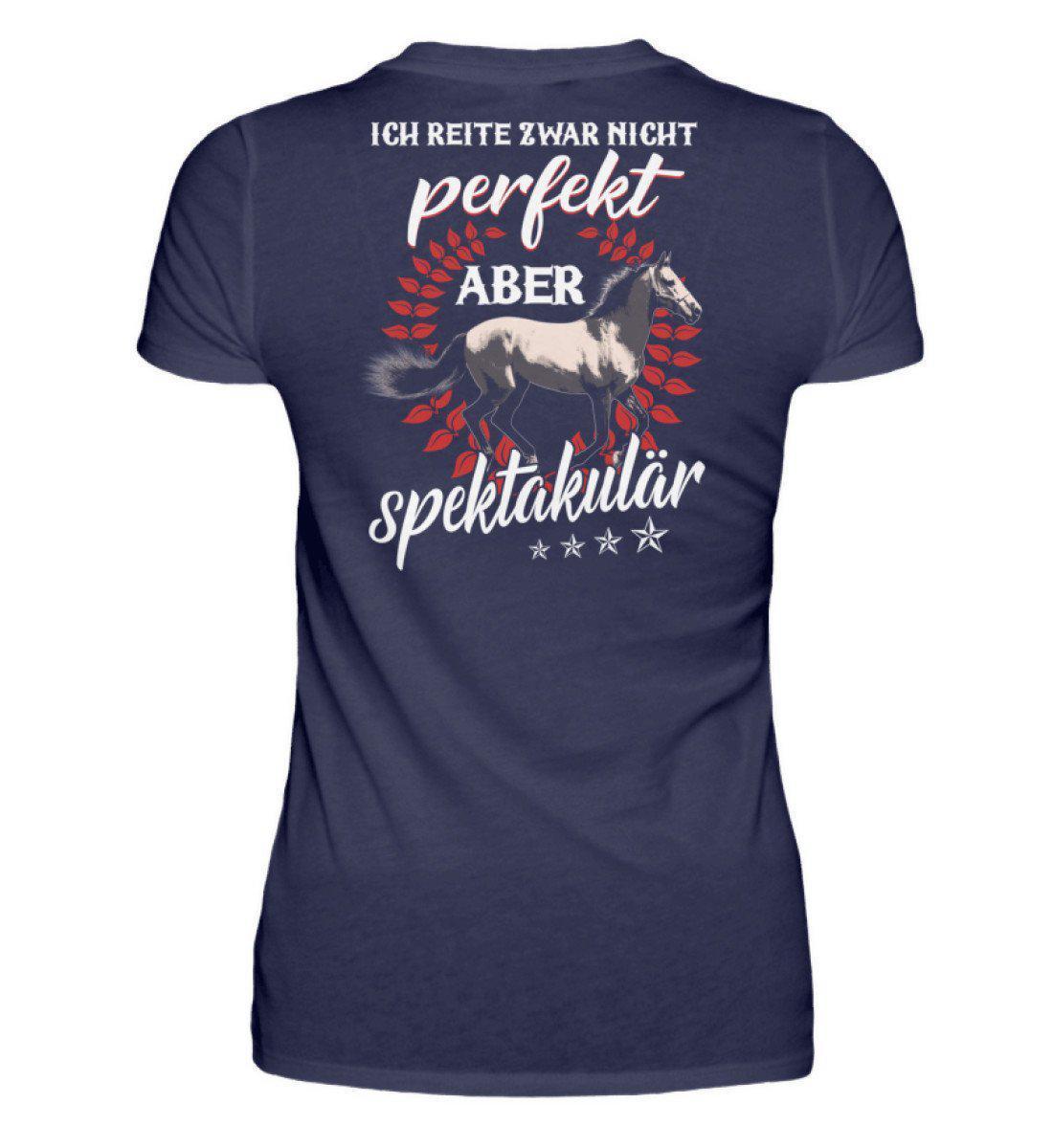Reiten spektakulär (Rückenprint) · Damen T-Shirt-Damen Basic T-Shirt-Navy-S-Agrarstarz