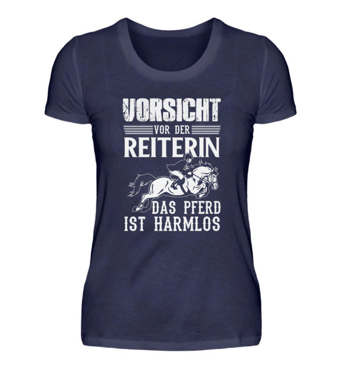 Reiterin Pferd harmlos · Damen T-Shirt-Damen Basic T-Shirt-Navy-S-Agrarstarz