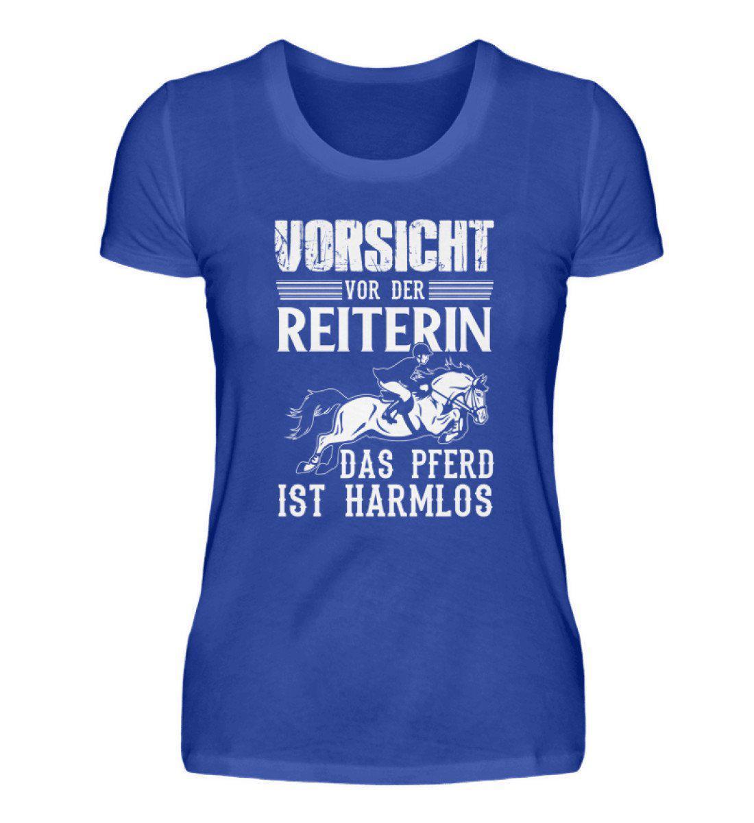 Reiterin Pferd harmlos · Damen T-Shirt-Damen Basic T-Shirt-Neon Blue-S-Agrarstarz