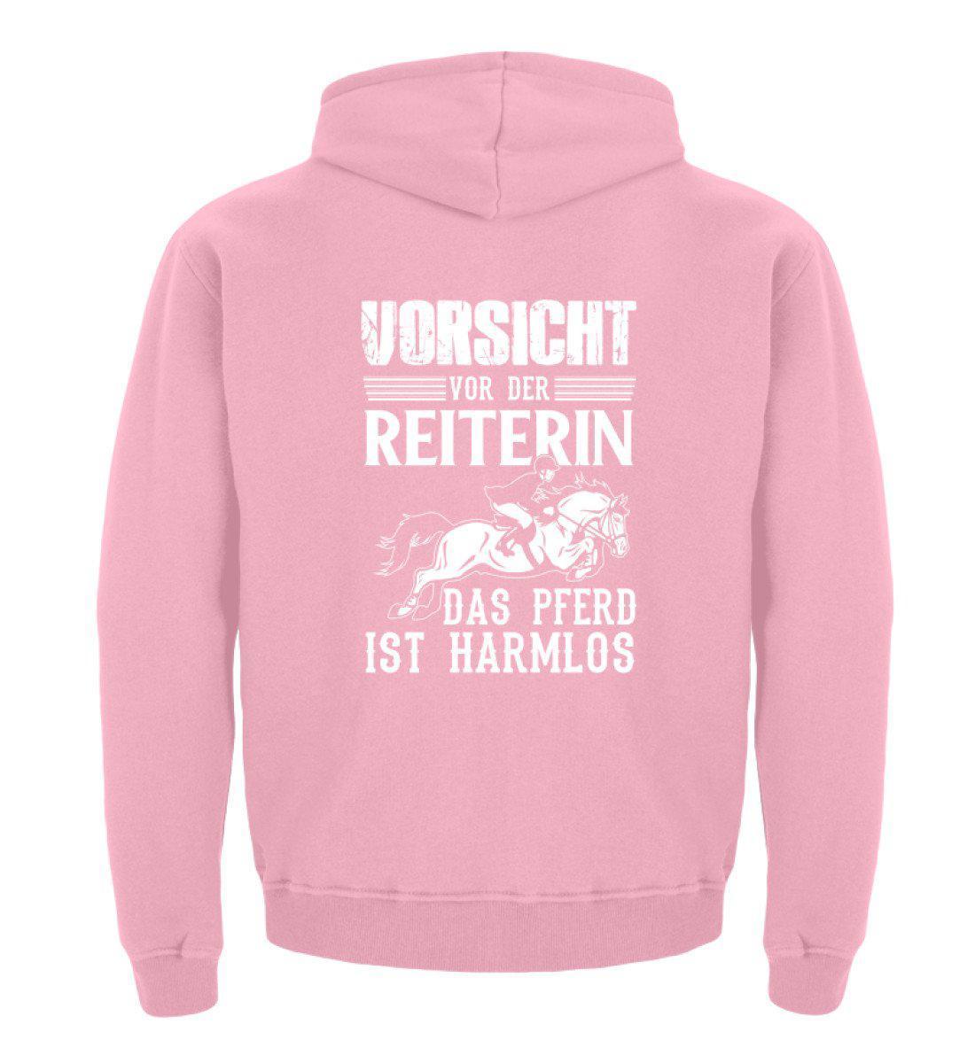 Reiterin Pferd harmlos · Kinder Kapuzenpullover Hoodie-Kinder Hoodie-Baby Pink-12/14 (152/164)-Agrarstarz