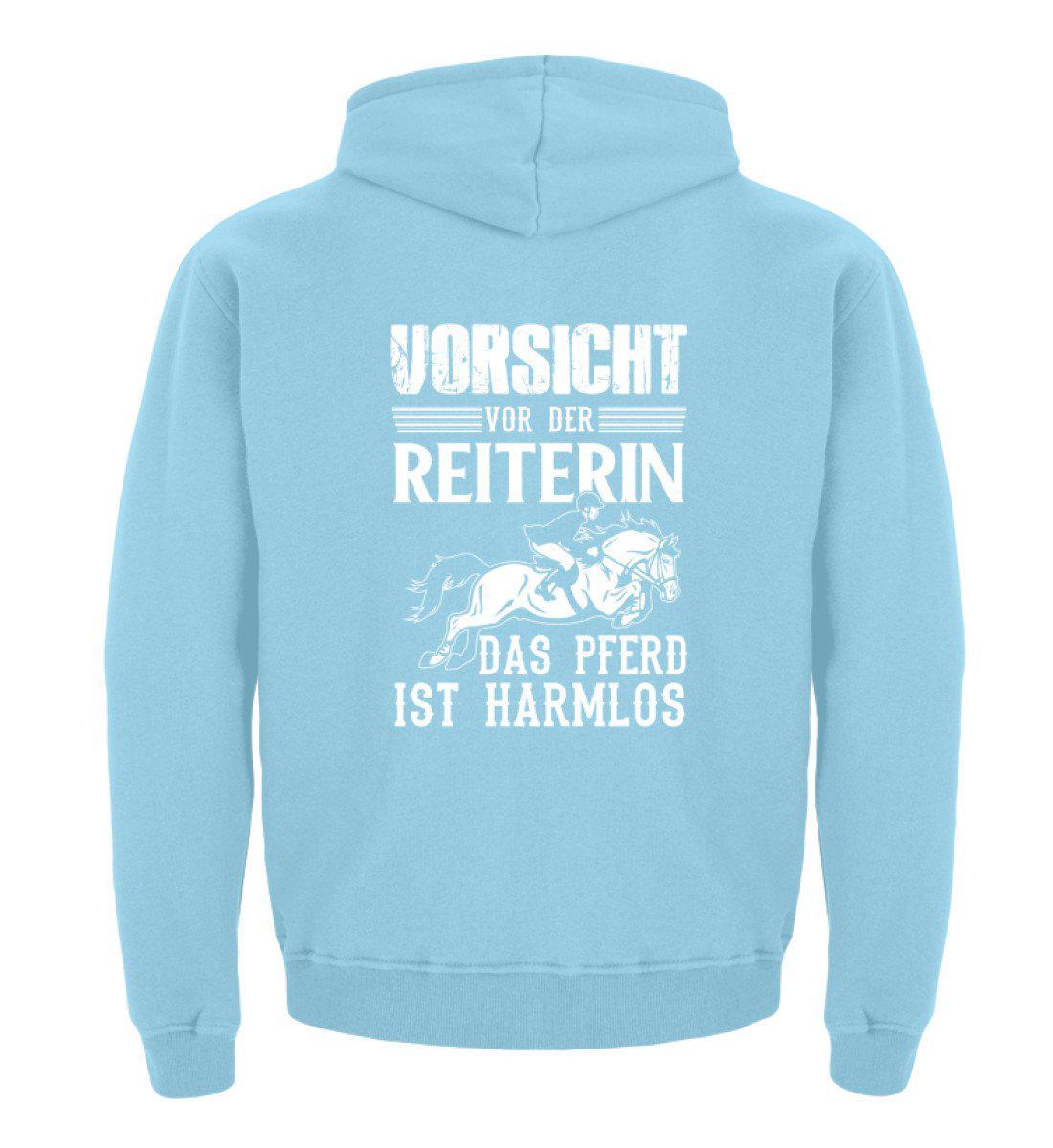 Reiterin Pferd harmlos · Kinder Kapuzenpullover Hoodie-Kinder Hoodie-Sky Blue-12/14 (152/164)-Agrarstarz