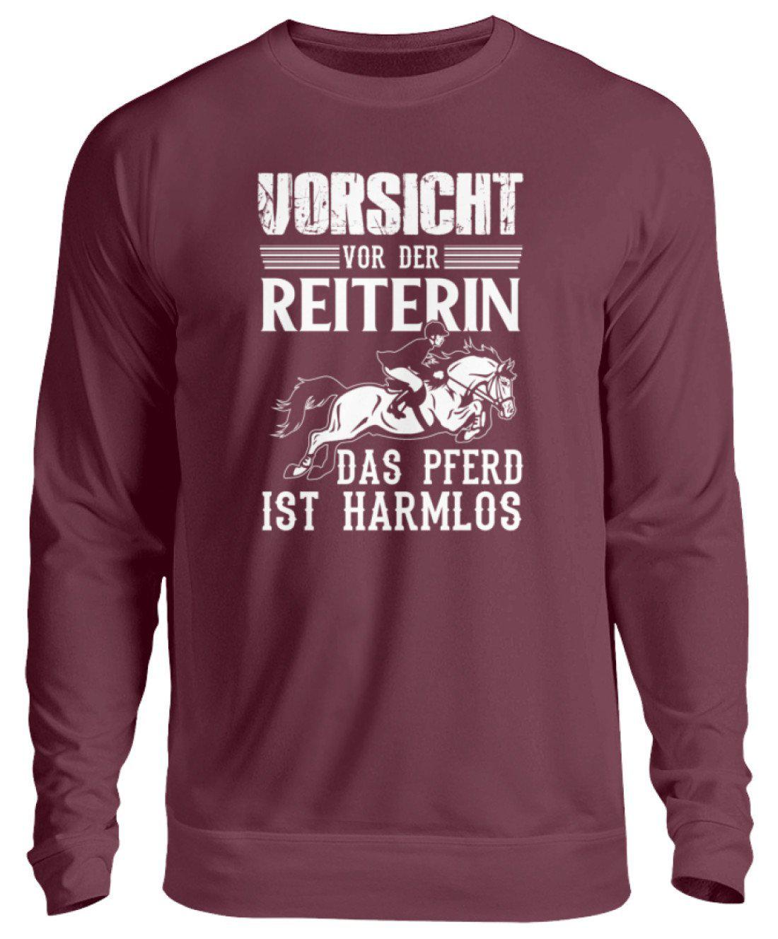 Reiterin Pferd harmlos · Unisex Sweatshirt Pullover-Unisex Sweatshirt-Burgundy-S-Agrarstarz