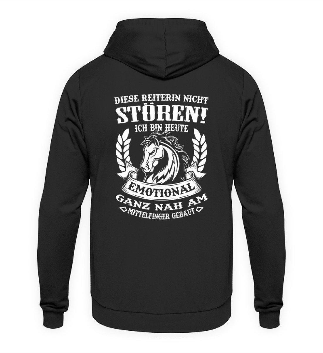 Reiterin nicht stören (Rückenprint) · Unisex Kapuzenpullover Hoodie-Unisex Hoodie-Jet Black-S-Agrarstarz
