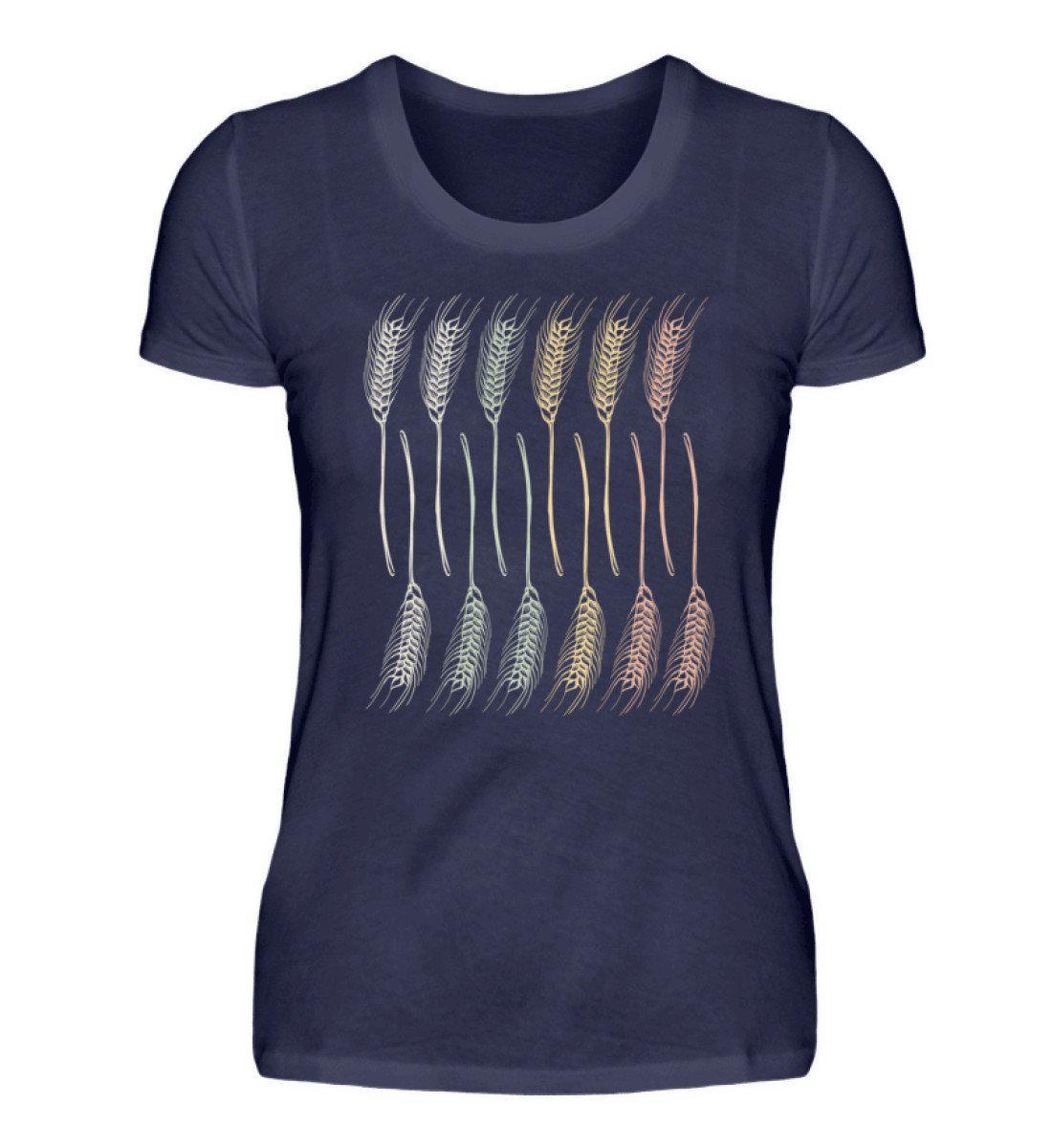 Retro Getreide Vertikum · Damen T-Shirt-Damen Basic T-Shirt-Navy-S-Agrarstarz