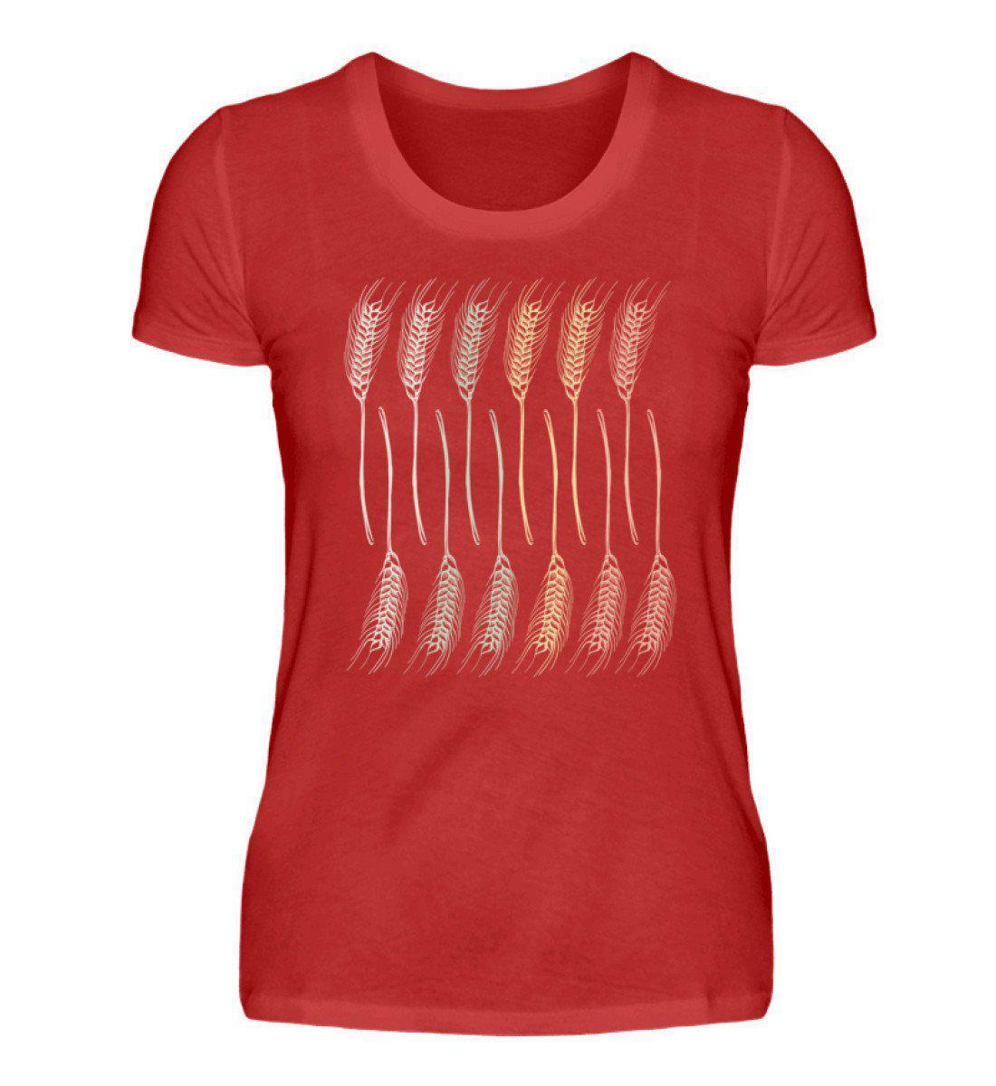 Retro Getreide Vertikum · Damen T-Shirt-Damen Basic T-Shirt-Red-S-Agrarstarz
