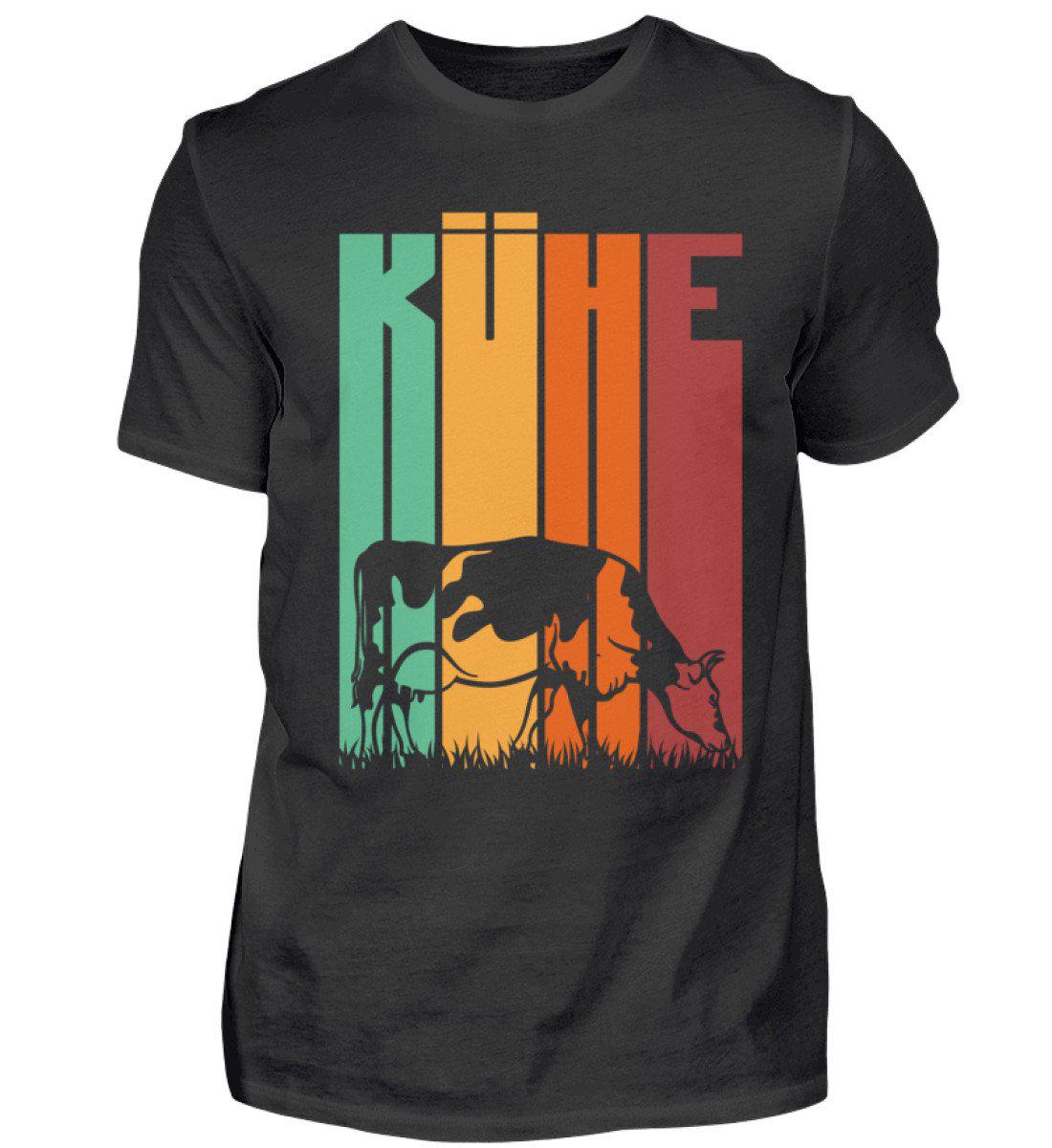 Retro Kühe · Herren T-Shirt-Herren Basic T-Shirt-Black-S-Agrarstarz