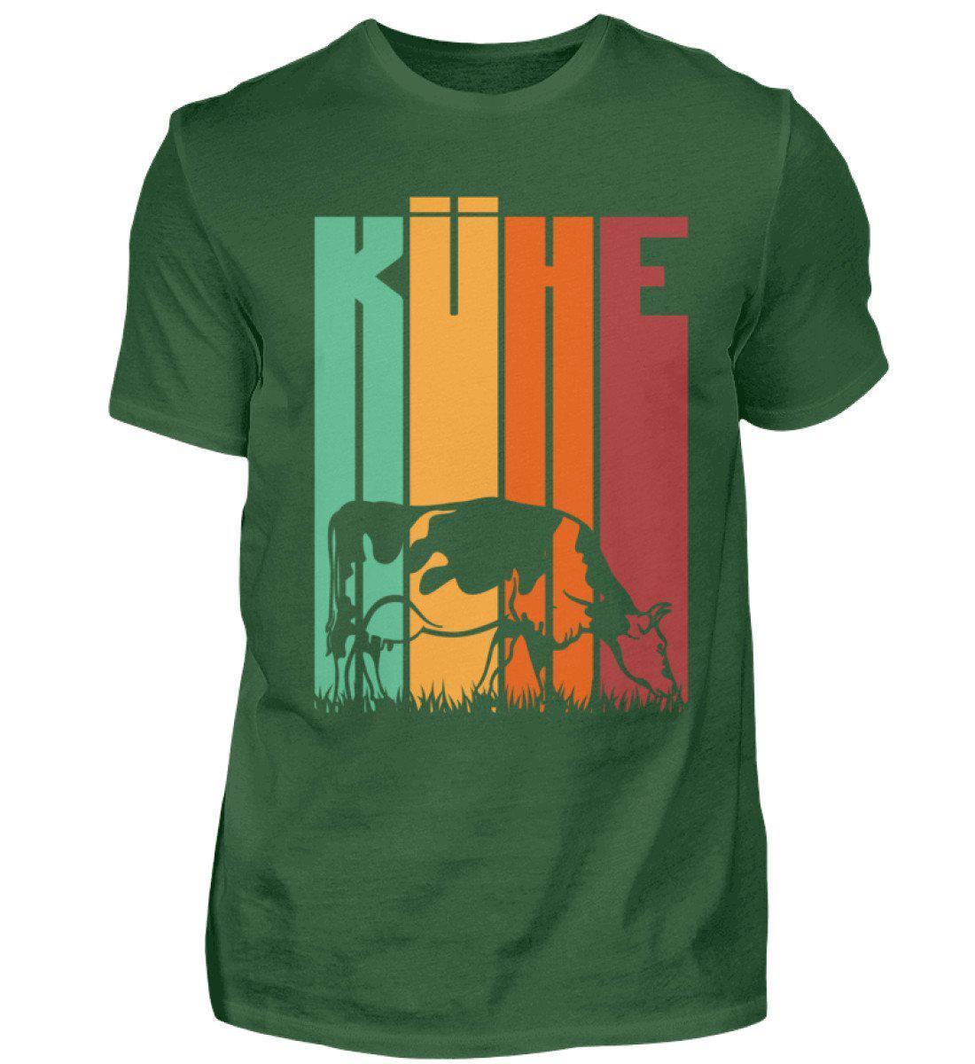 Retro Kühe · Herren T-Shirt-Herren Basic T-Shirt-Bottle Green-S-Agrarstarz