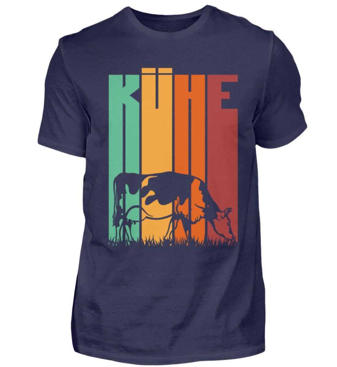 Retro Kühe · Herren T-Shirt-Herren Basic T-Shirt-Navy-S-Agrarstarz