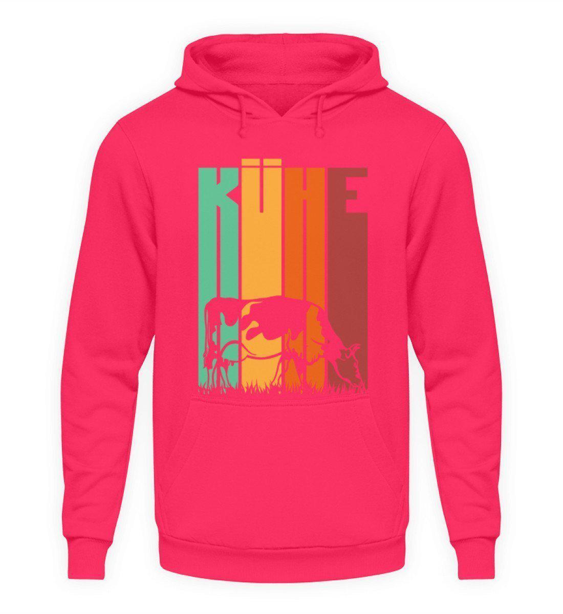 Retro Kühe · Unisex Kapuzenpullover Hoodie-Unisex Hoodie-Hot Pink-L-Agrarstarz