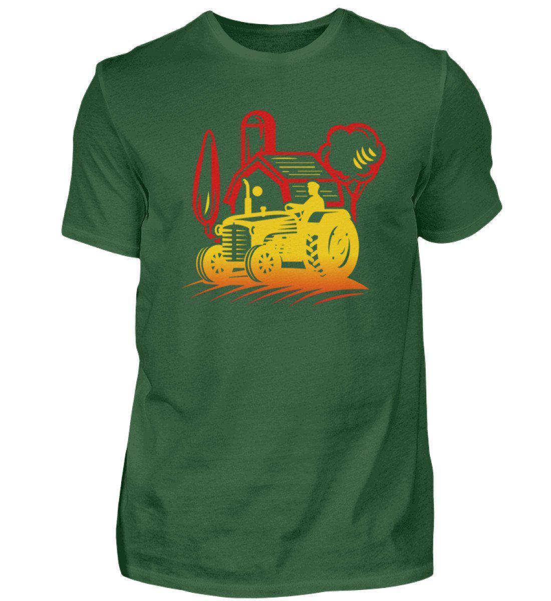 Retro Traktor Hof · Herren T-Shirt-Herren Basic T-Shirt-Bottle Green-S-Agrarstarz