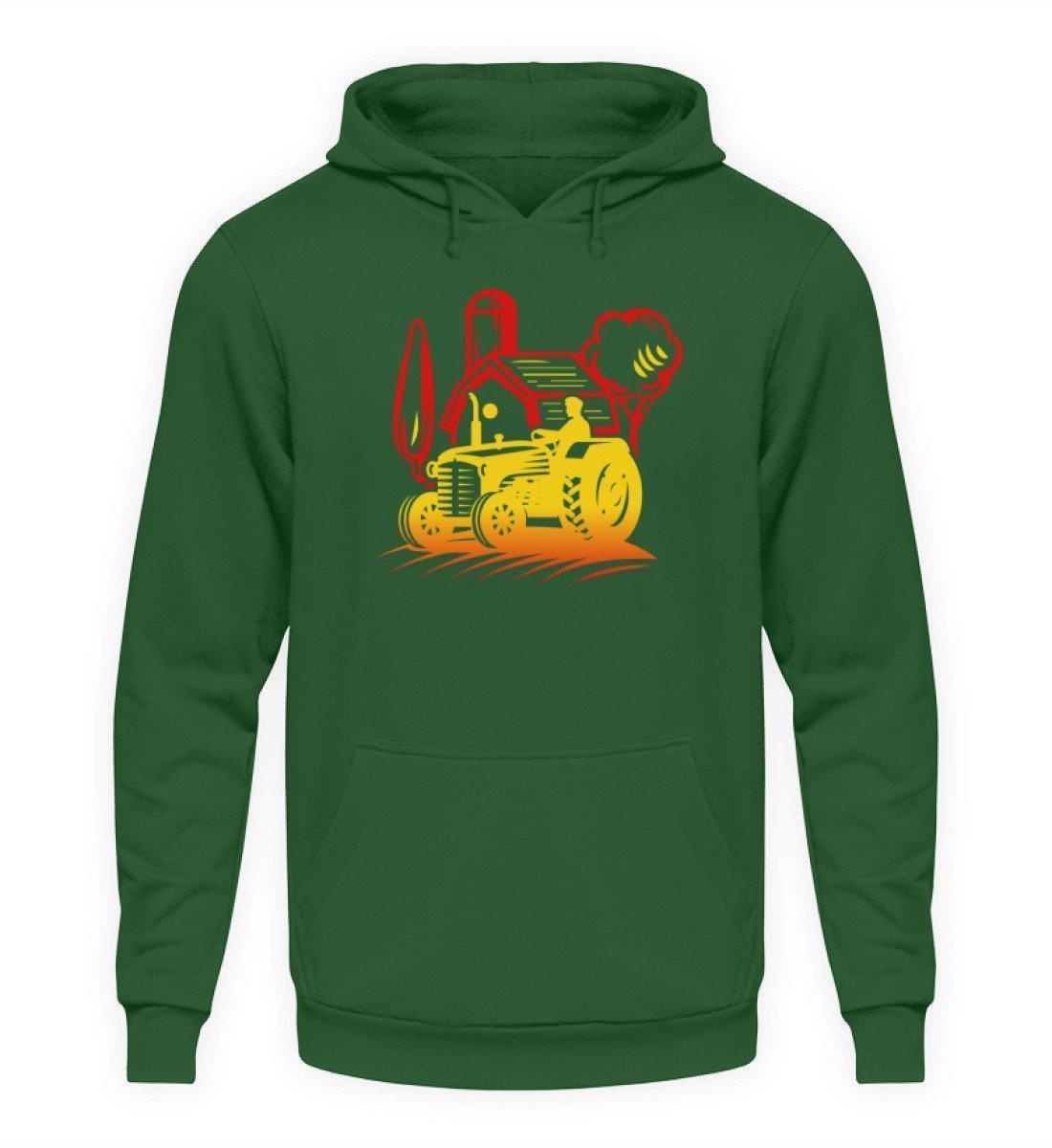Retro Traktor Hof · Unisex Kapuzenpullover Hoodie-Unisex Hoodie-Bottle Green-L-Agrarstarz