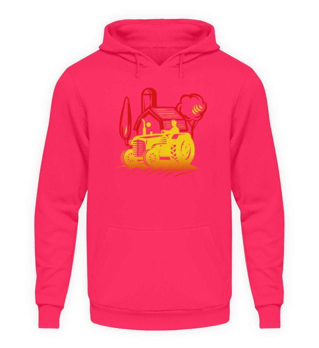 Retro Traktor Hof · Unisex Kapuzenpullover Hoodie-Unisex Hoodie-Hot Pink-L-Agrarstarz
