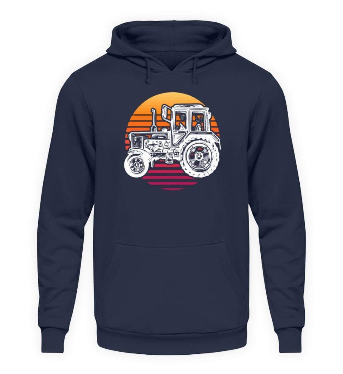 Retro Traktor Sonne · Unisex Kapuzenpullover Hoodie-Unisex Hoodie-Oxford Navy-L-Agrarstarz