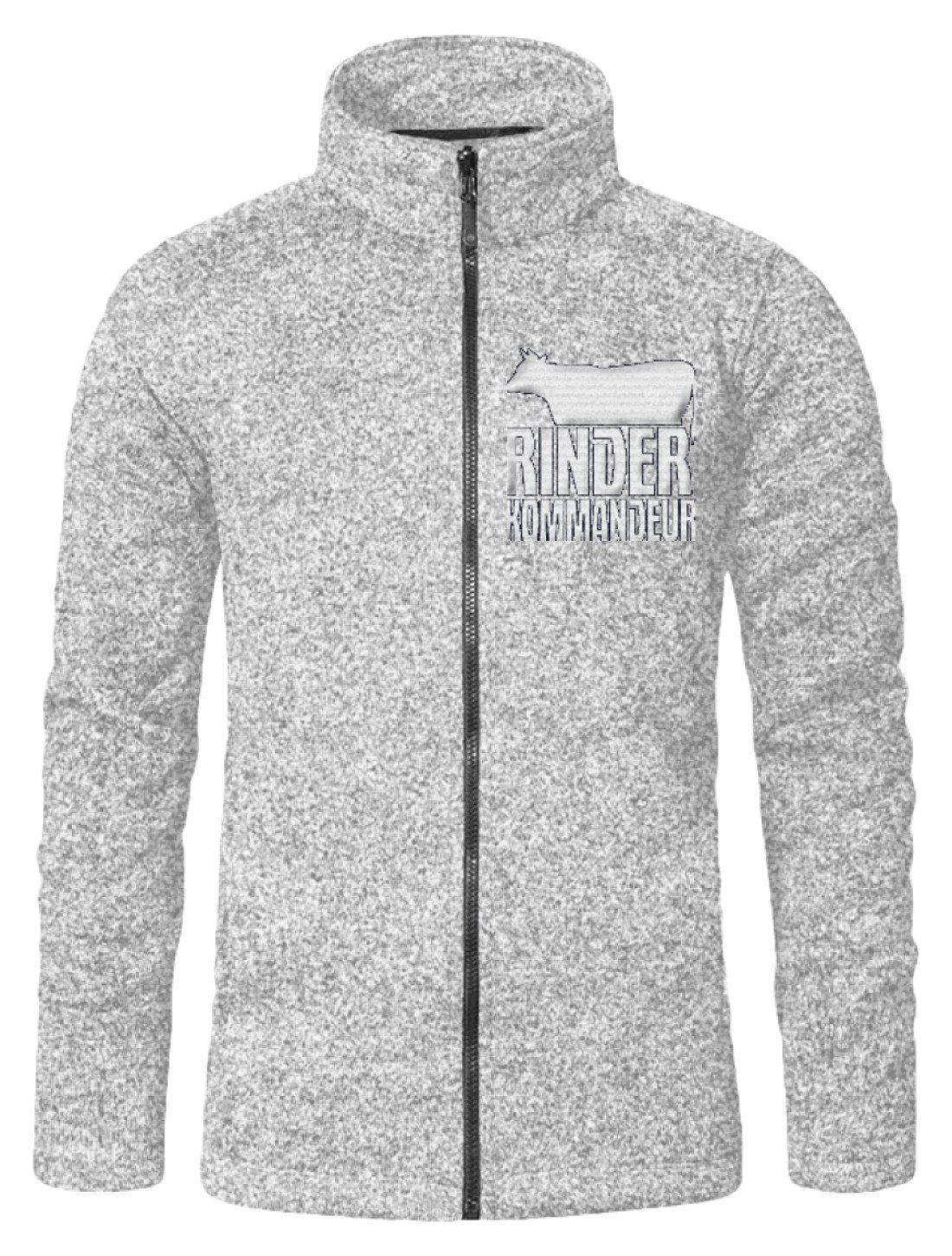 Rinderkommandeur · Strickfleece Jacke mit Stick-Strickfleece Jacke mit Stick-Knit Heather Grey-S-Agrarstarz